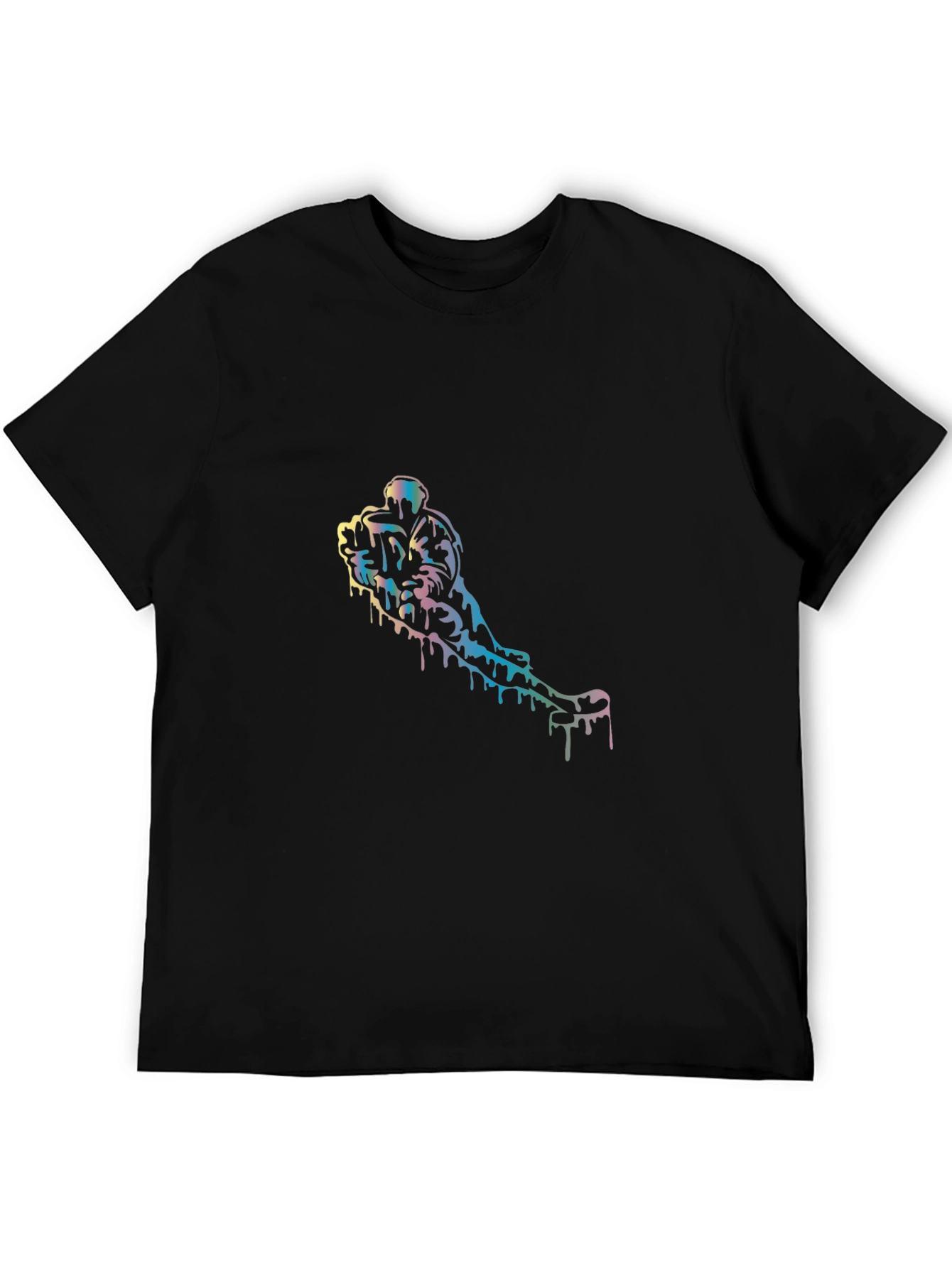 Black Unique Drip Art T-Shirt - Cool Graphic Tee view 5