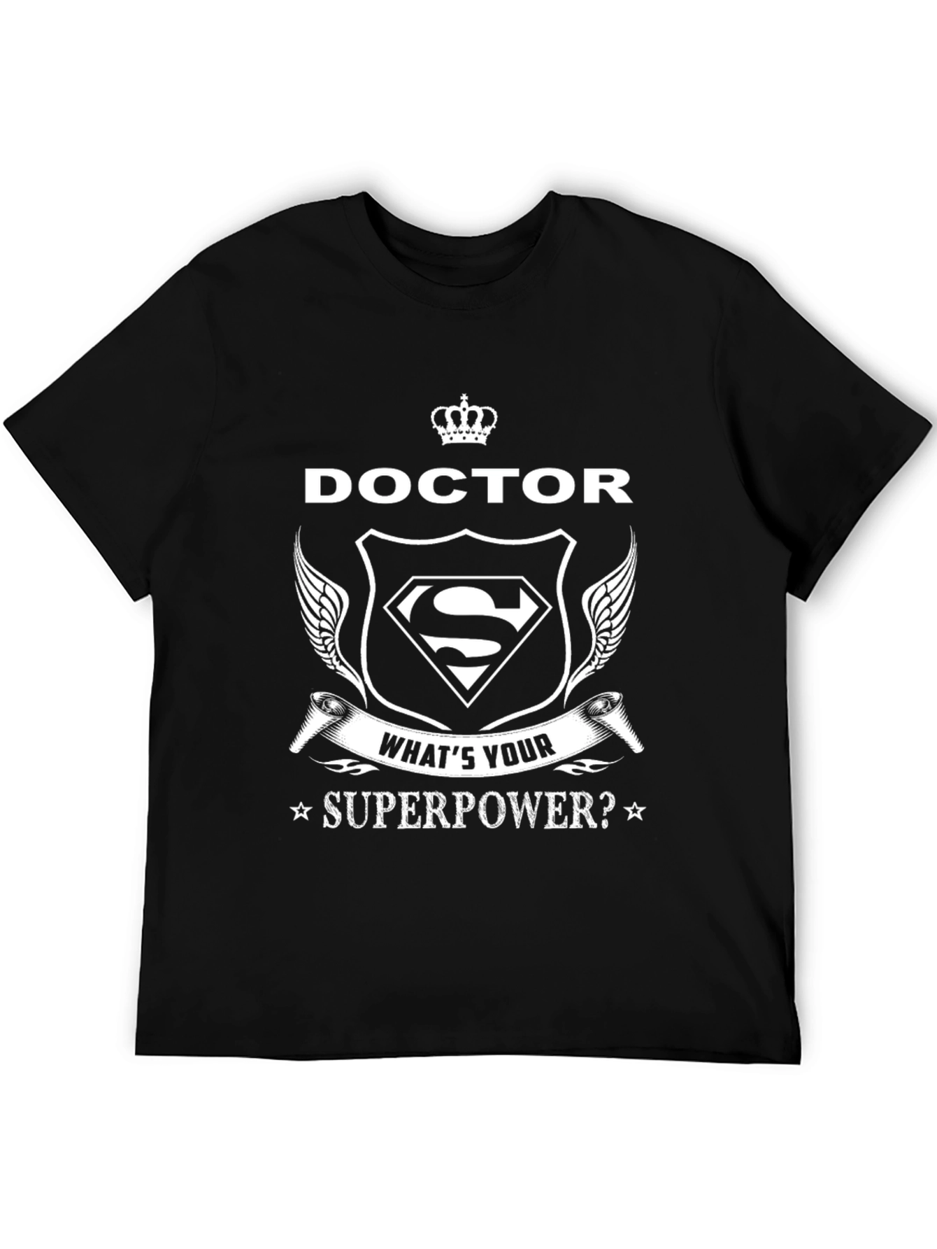 Black Doctor Superpower T-Shirt - Black view 5
