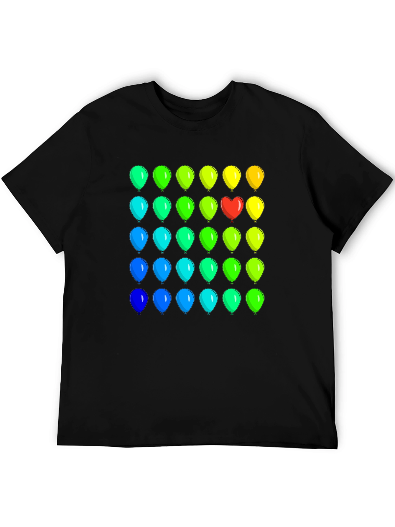 Black Rainbow Balloon Heart Tee view 5