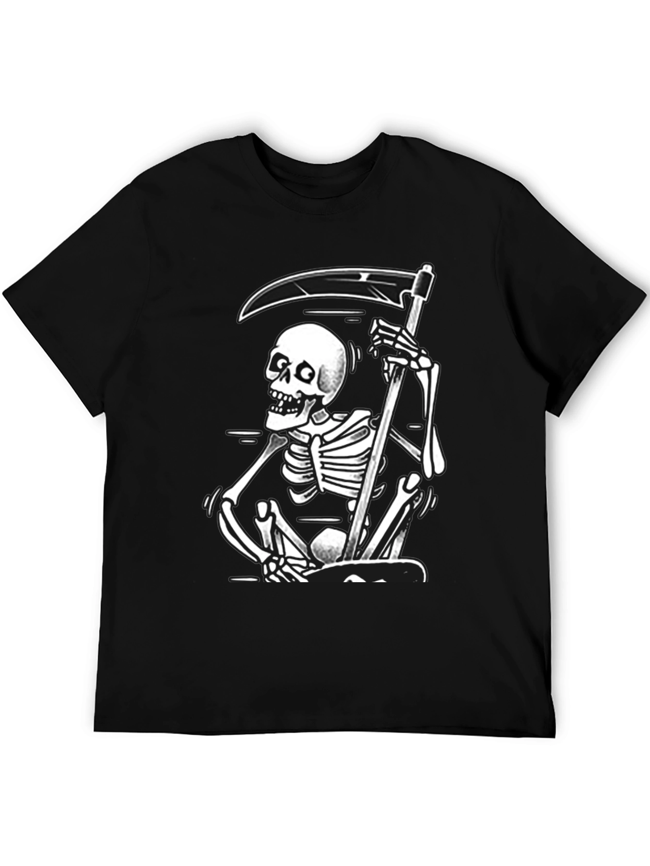 Black Grim Reaper Graphic Tee - Black Skull T-Shirt view 5