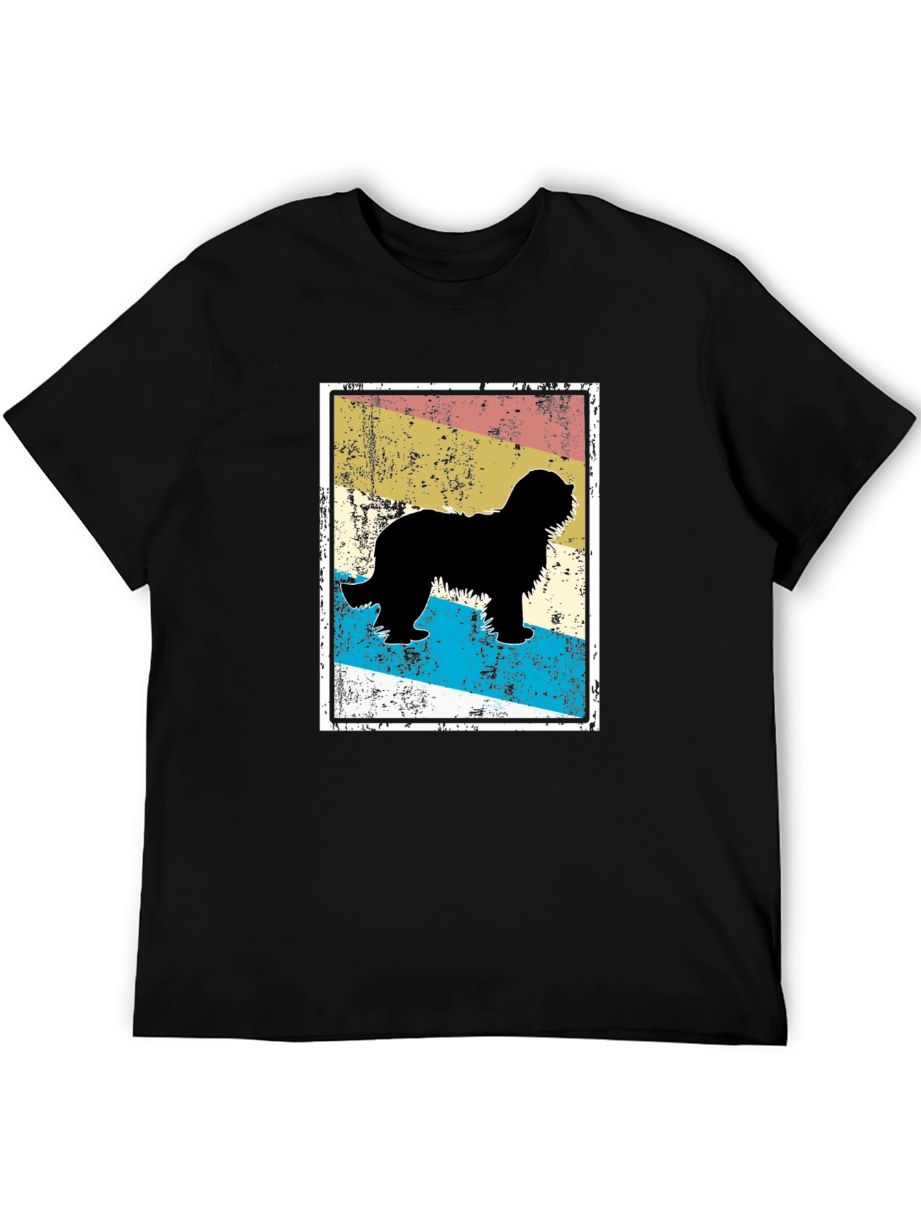 Black Retro Dog Silhouette T-Shirt view 5