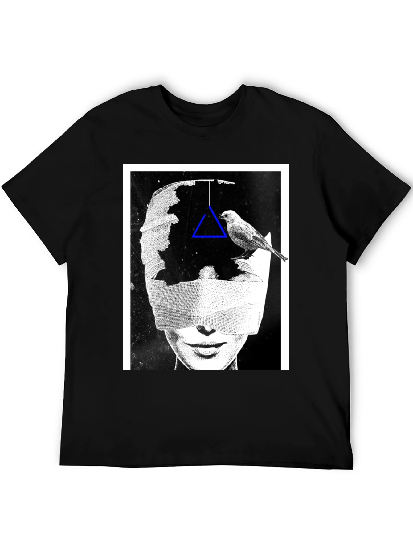 Black Abstract Graphic Print T-Shirt view 5