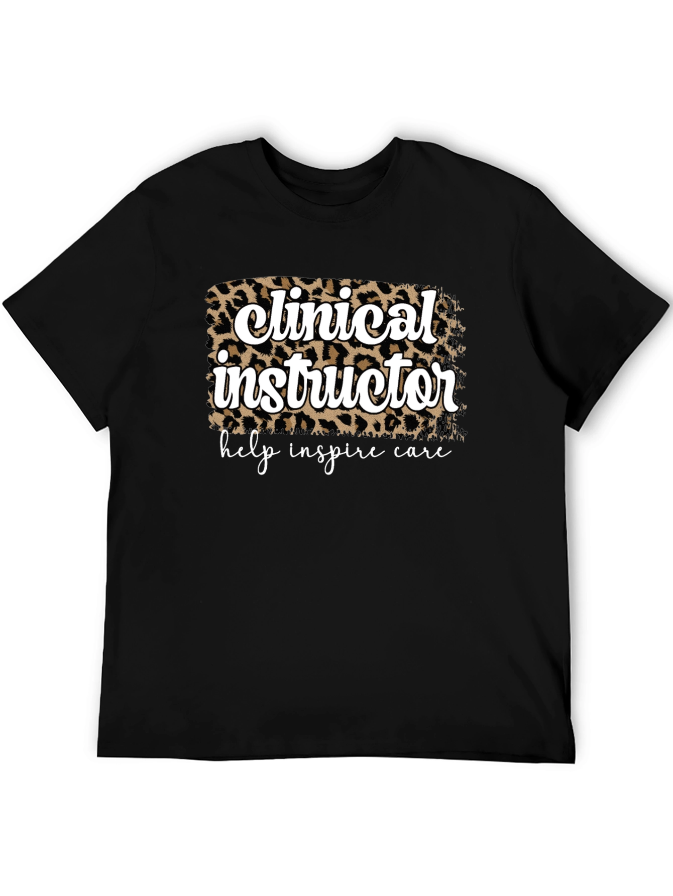 Black Clinical Instructor Leopard Print T-Shirt view 5