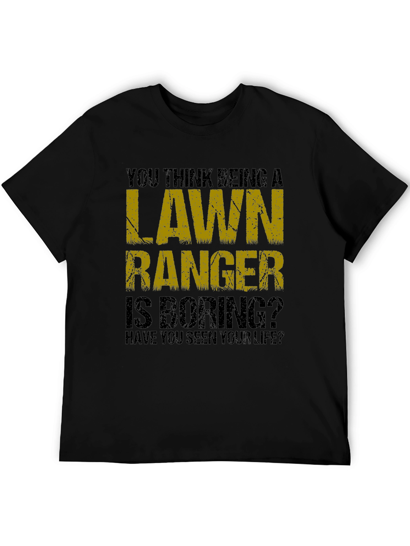 Black Funny Lawn Ranger Graphic T-Shirt view 5