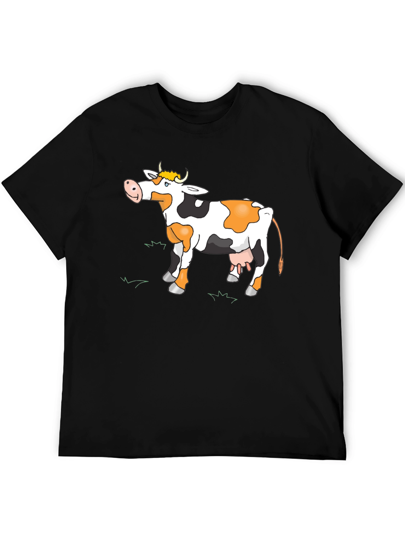 Black Cow Graphic Tee - Black Casual T-Shirt view 5