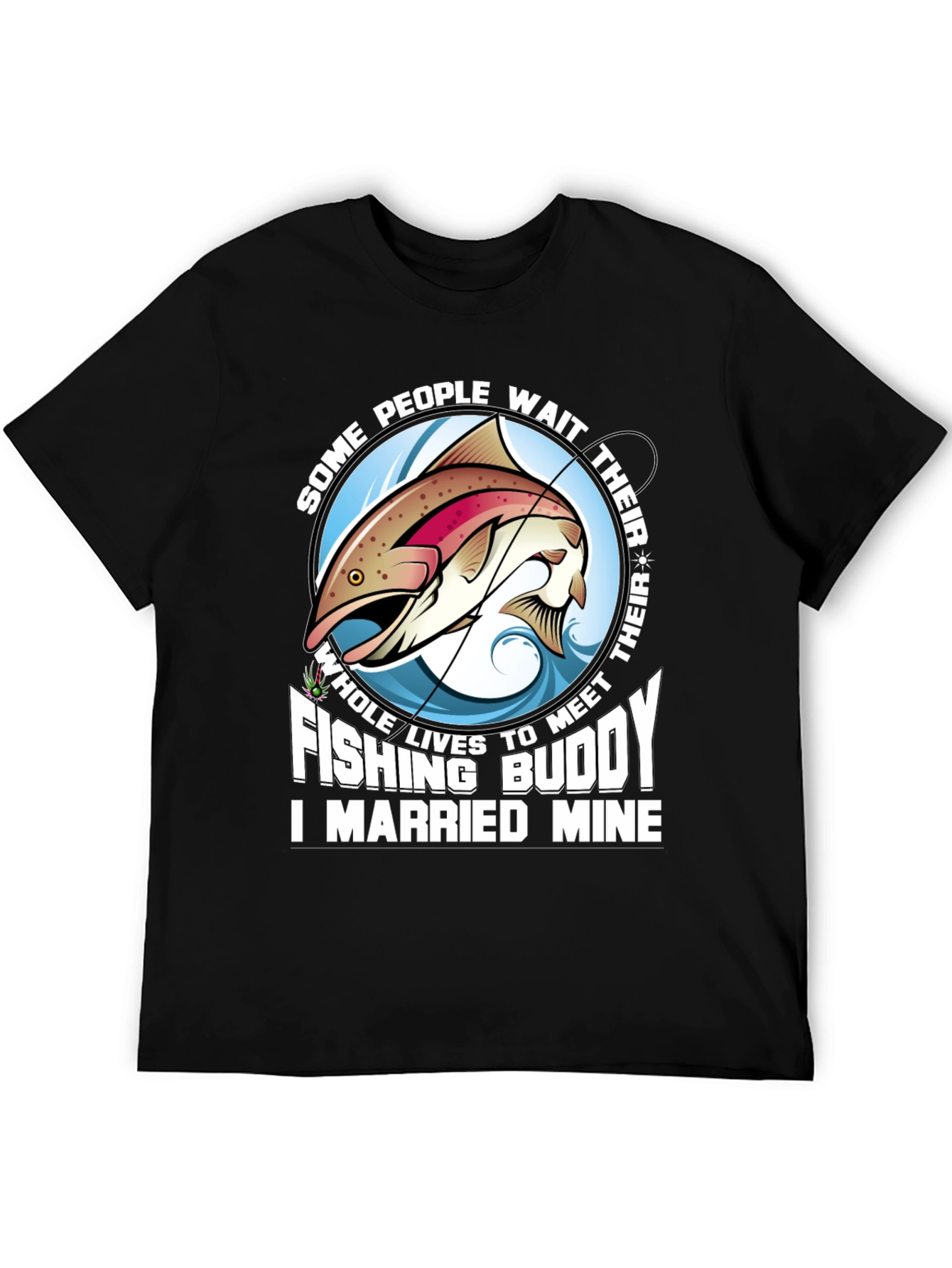 Black Fishing Buddy T-Shirt - Married Mine! view 5