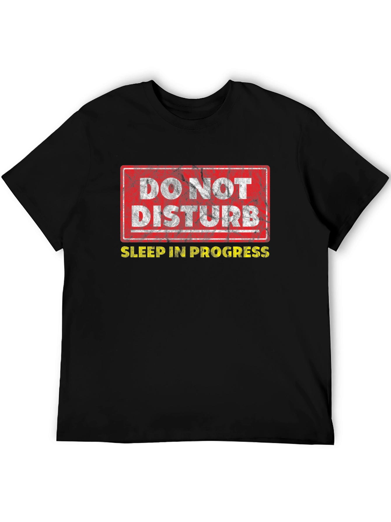 Black Do Not Disturb Sleep In Progress Graphic T-Shirt view 5