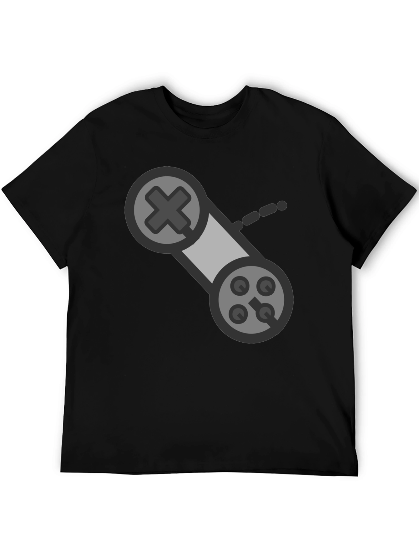 Black Retro Gaming Controller Black T-Shirt view 5