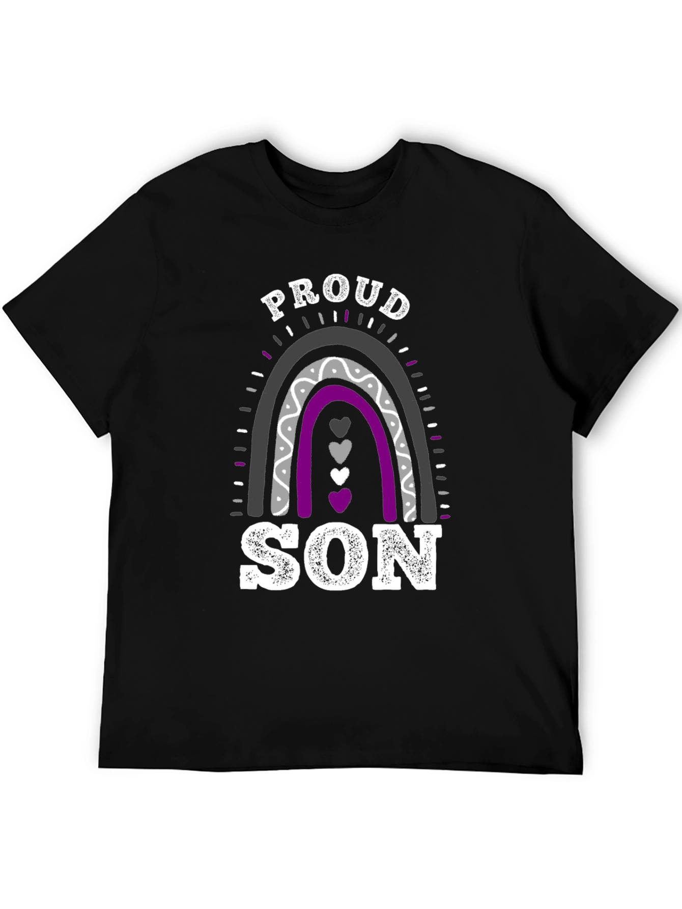 Black Proud Son Asexual Pride T-Shirt view 5