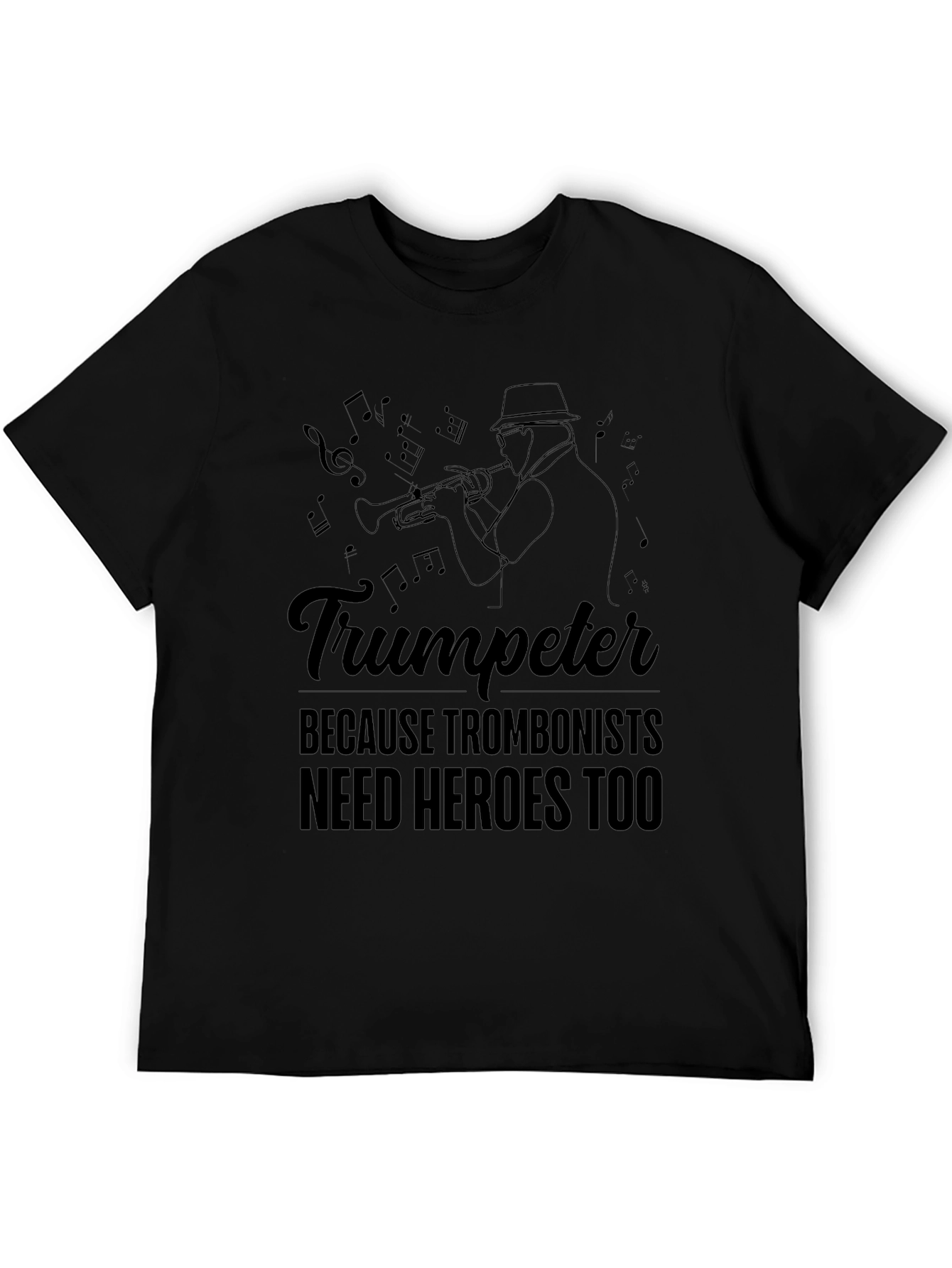 Black Trumpeter T-Shirt: Because Trombonists Need Heroes Too view 5