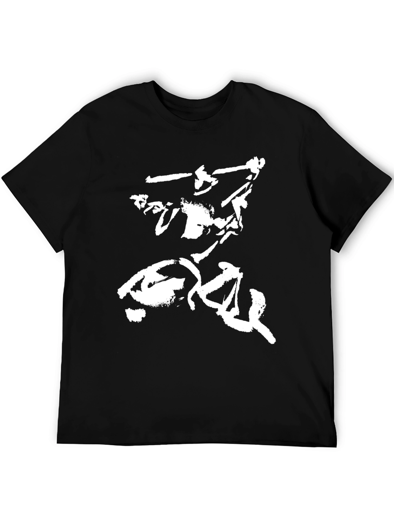Black Abstract Graphic Black T-Shirt view 5
