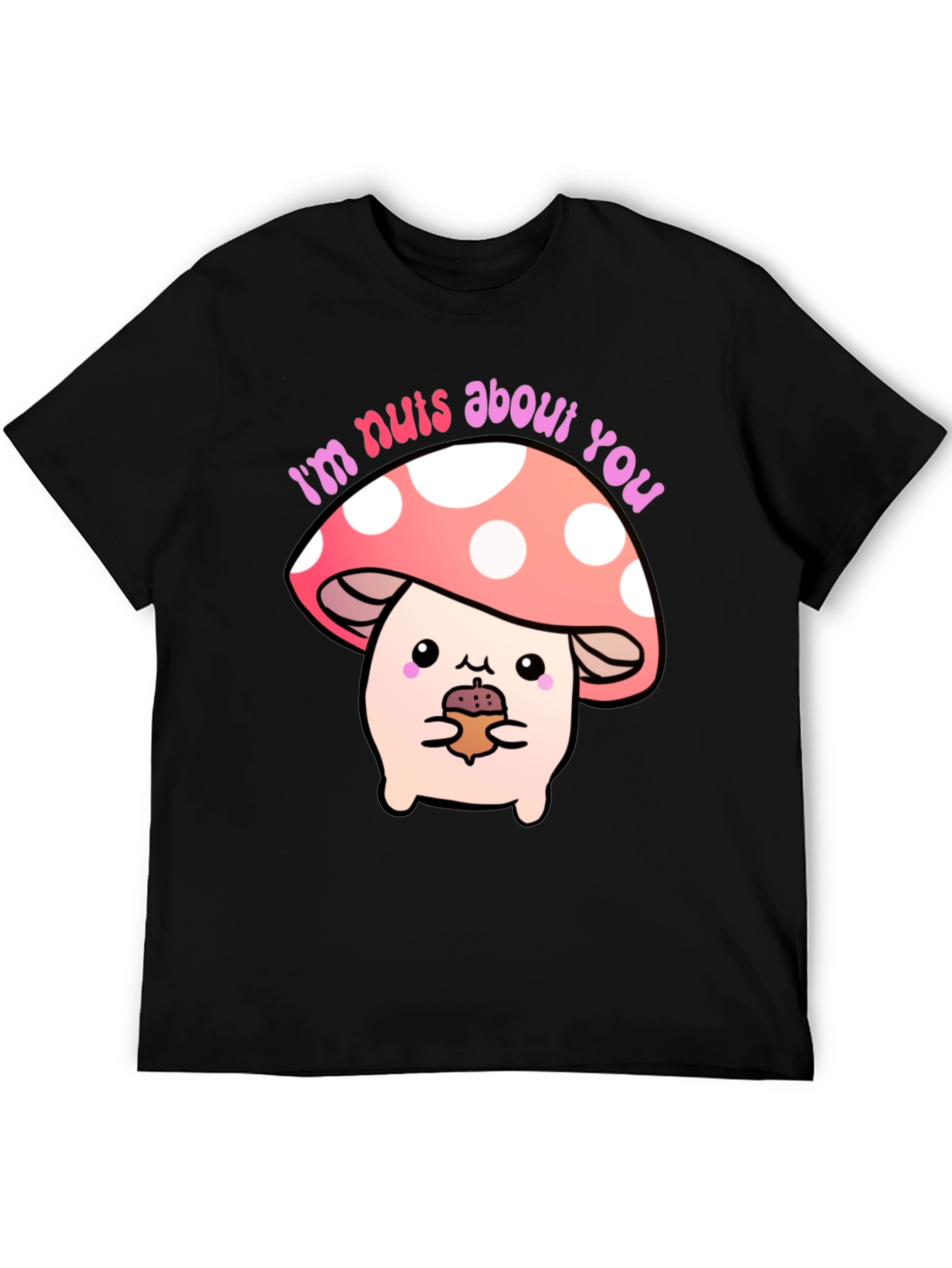 Black I'm Nuts About You Mushroom Graphic Tee view 5