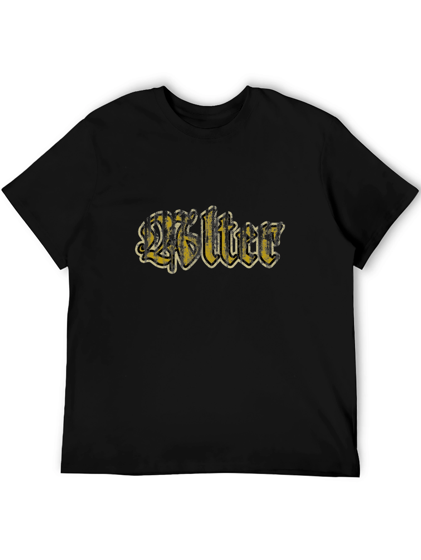 Black Retro "Walter" Graphic Black T-Shirt view 5