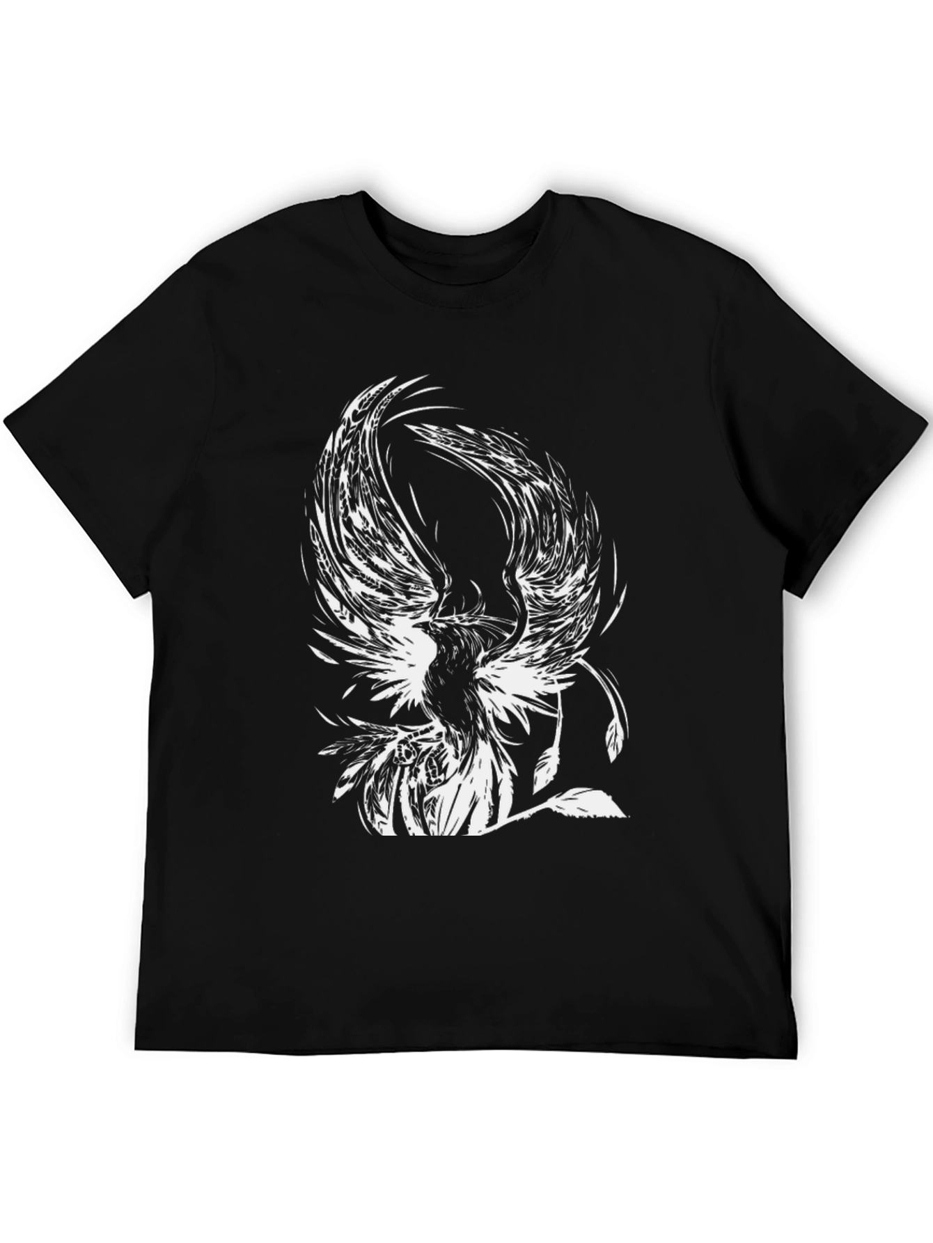 Black Phoenix Graphic Tee - Black Cotton T-Shirt view 5