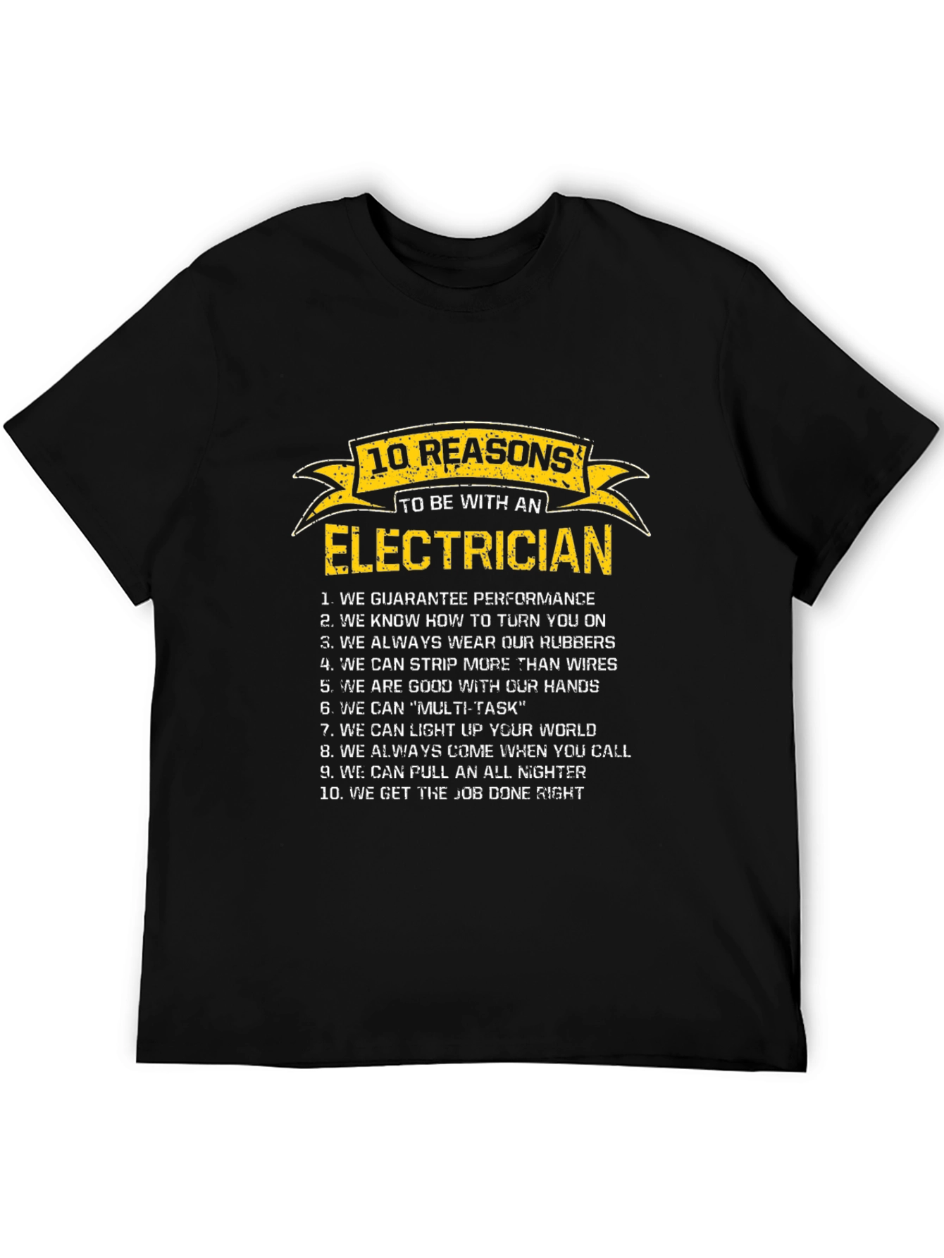 Black Electrician Reasons T-Shirt Funny Gift view 5