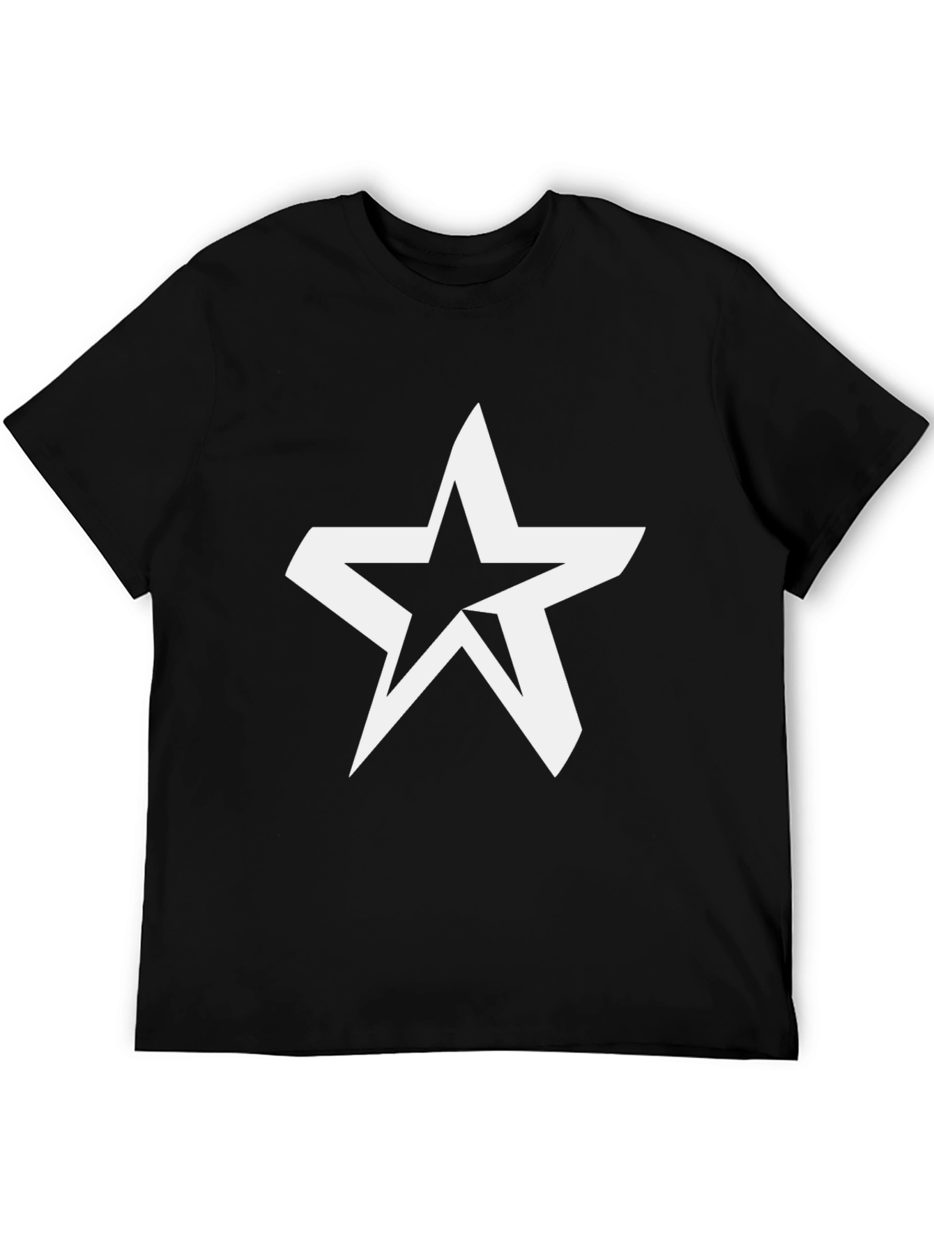 Black Modern Star Graphic Black T-Shirt view 5