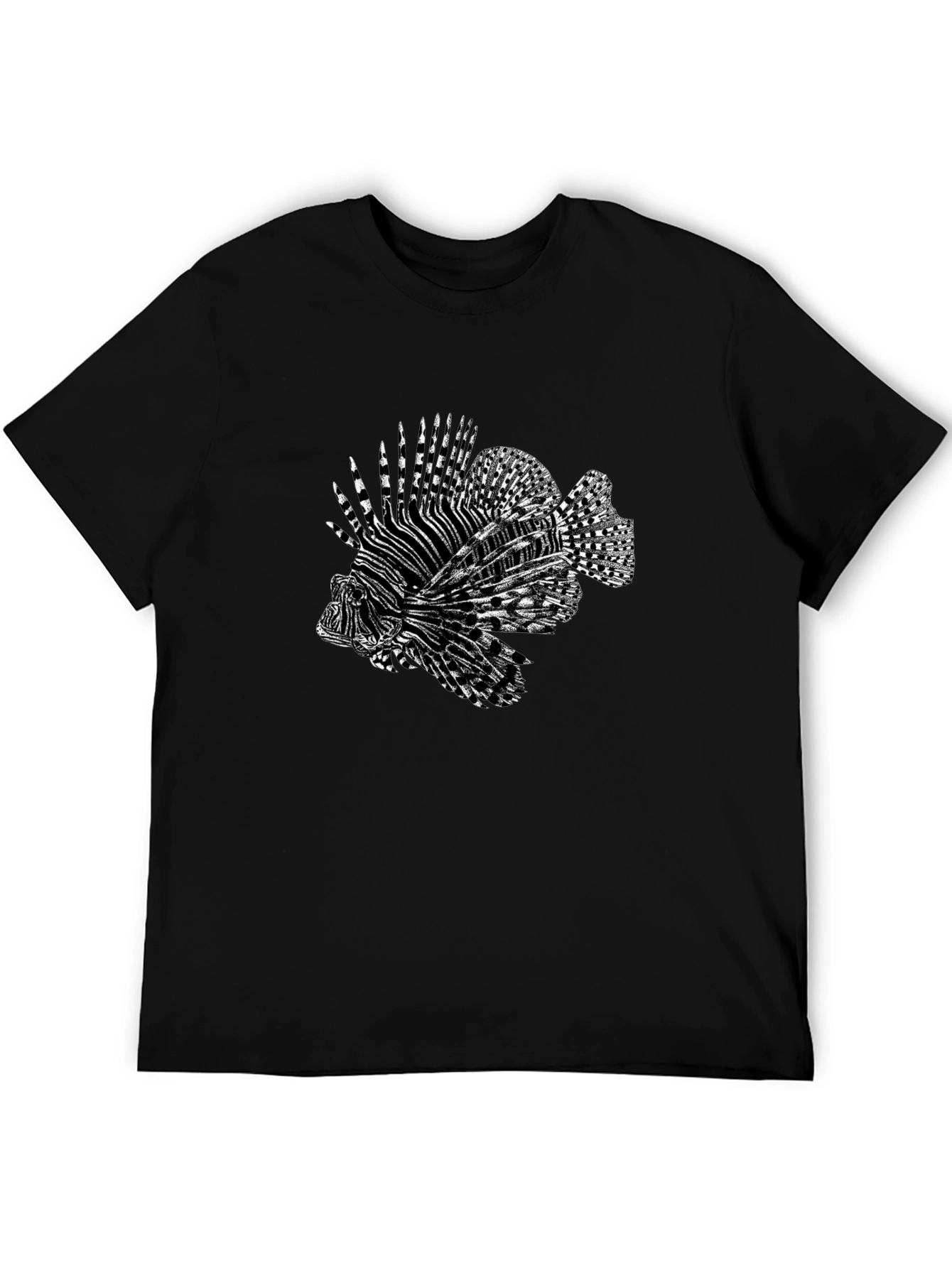 Black Lionfish Graphic Tee - Cool Black T-Shirt view 5