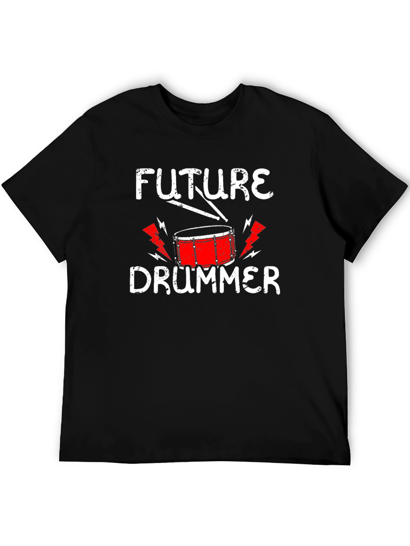 Black Future Drummer T-Shirt - Music Lover Tee view 5