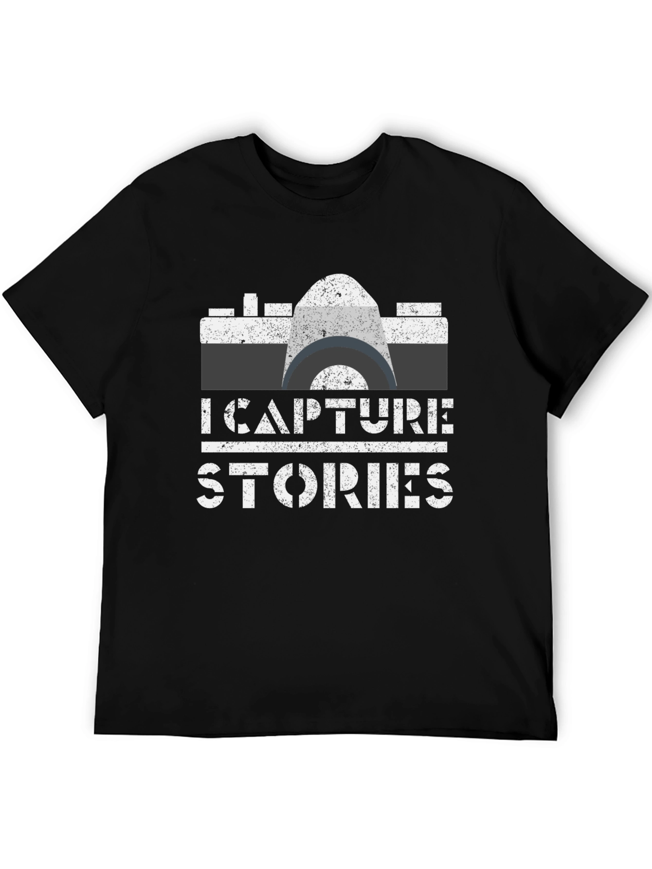 Black I Capture Stories Camera Graphic Tee view 5