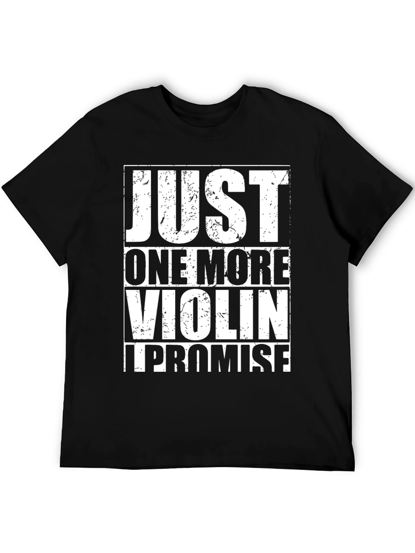Black Just One More Violin T-Shirt - Musician Novelty Tee view 5