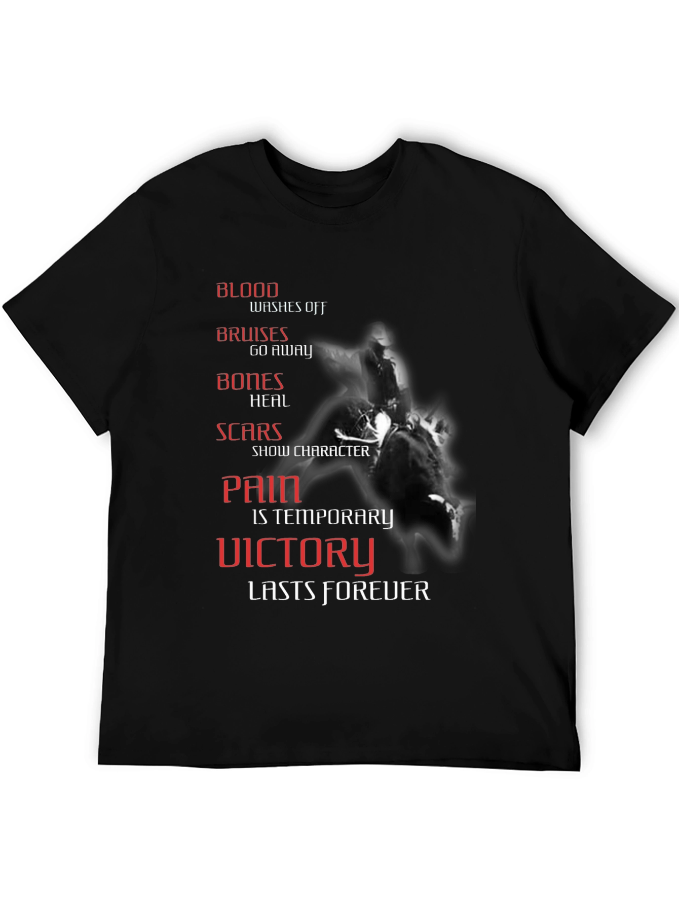 Black Motivational T-Shirt: Victory Lasts Forever view 5