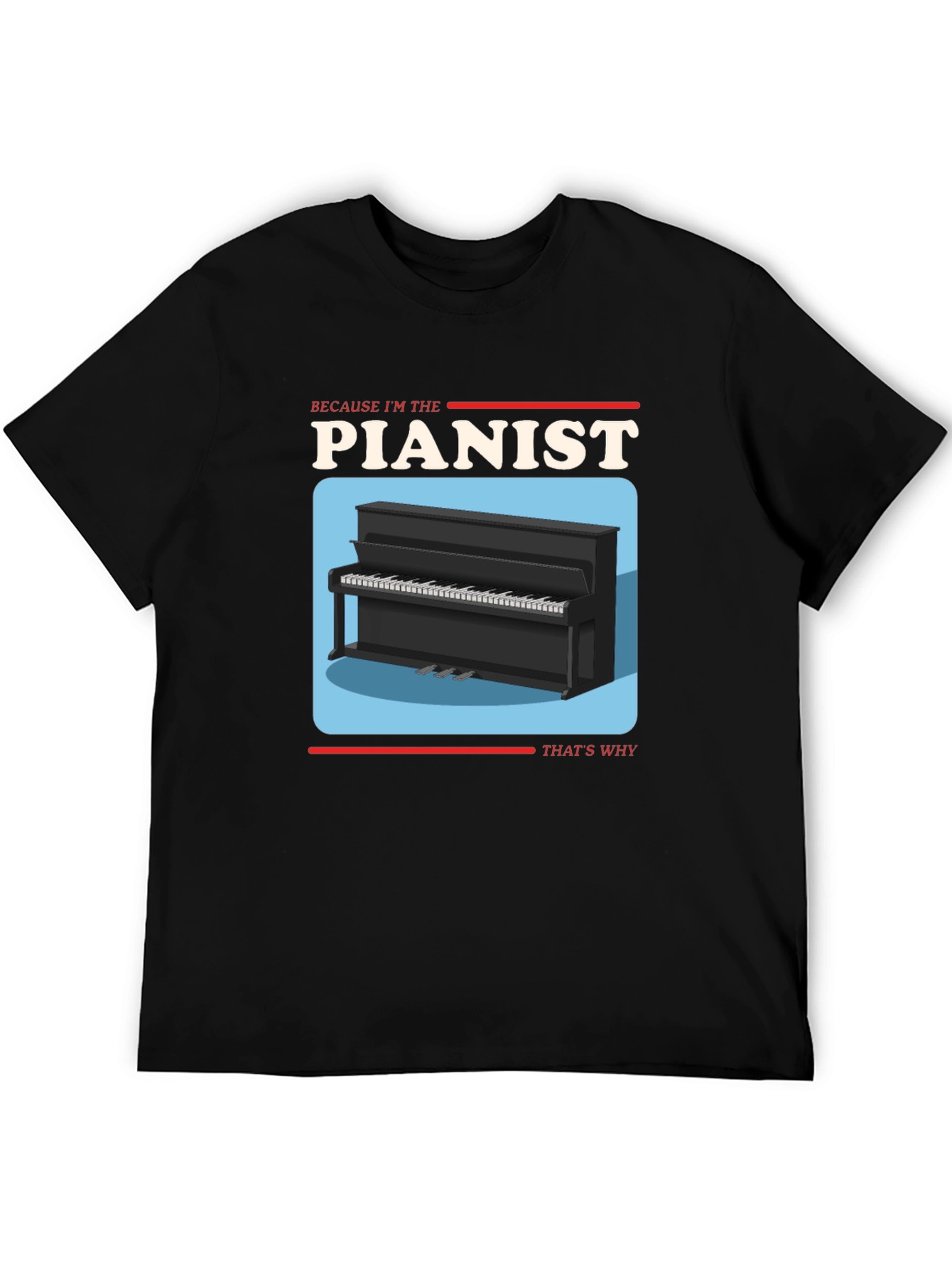 Black Pianist Graphic T-Shirt - Music Lover Tee view 5