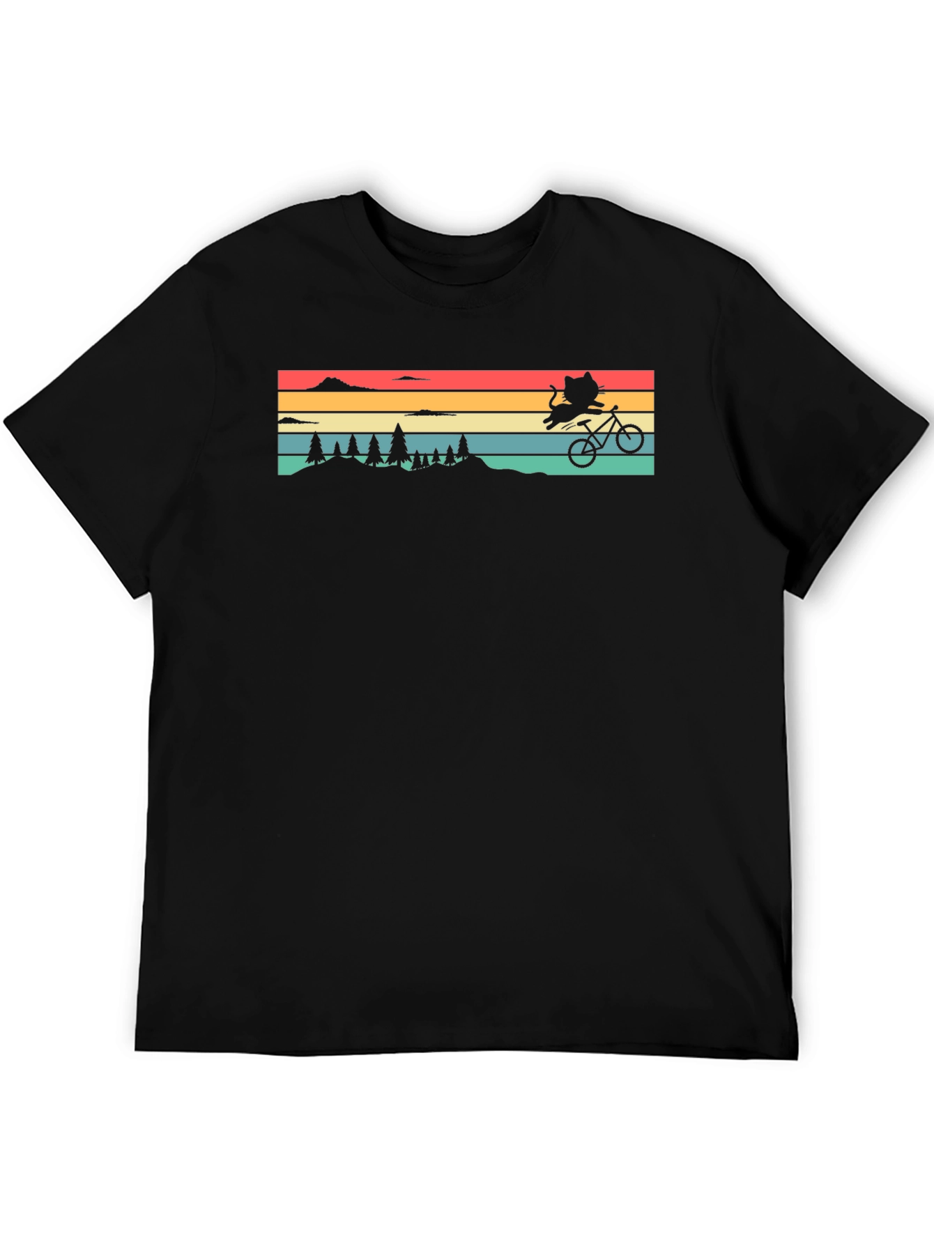 Black Cat Biking Retro T-Shirt view 5