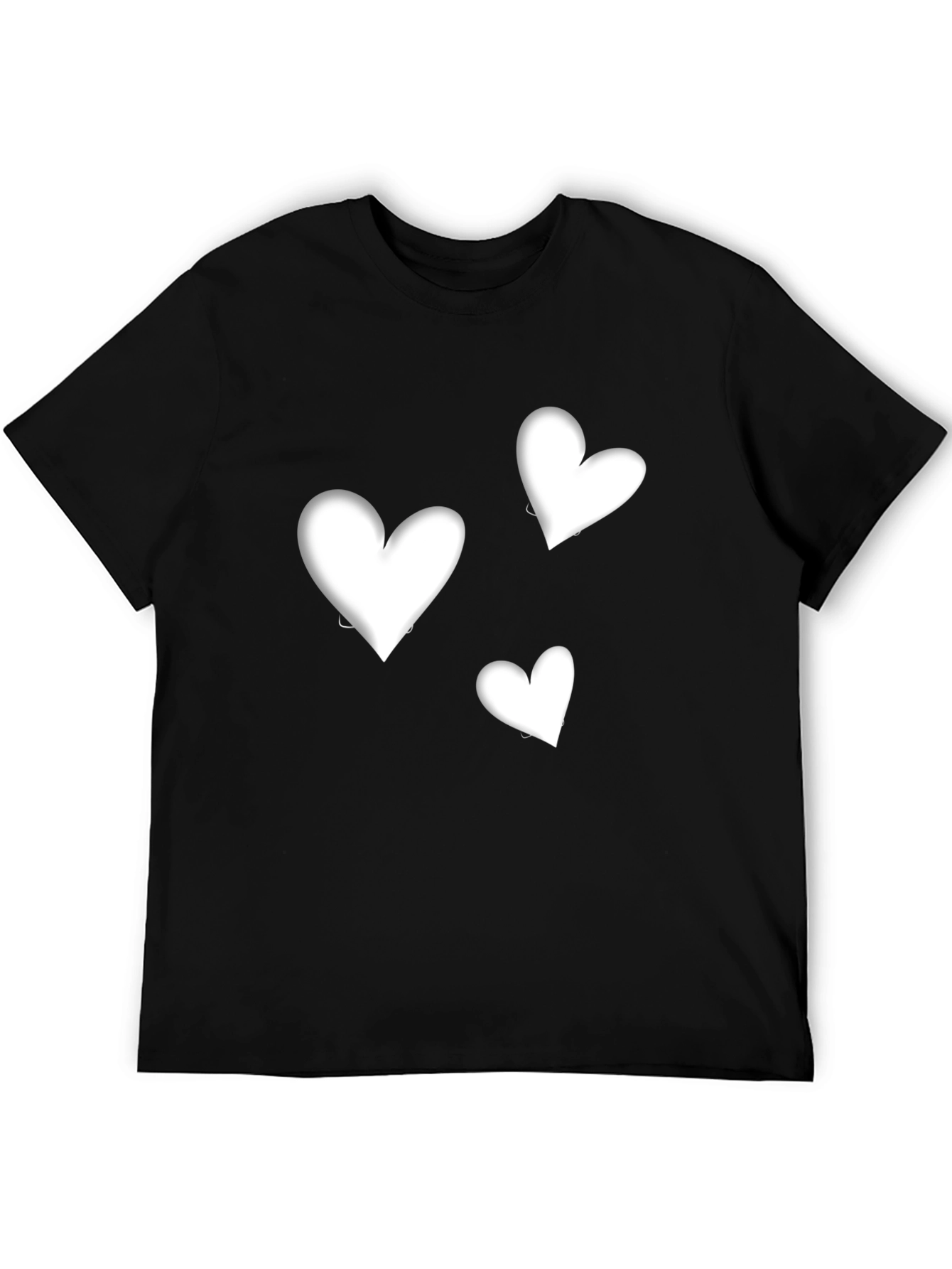Black Heart Graphic Black T-Shirt - Stylish Casual Wear view 5