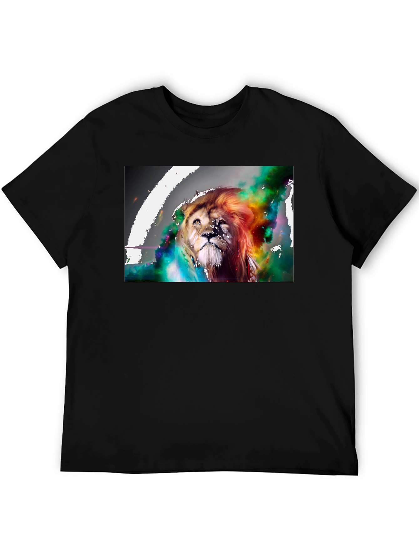 Black Lion Art Graphic Print T-Shirt view 5