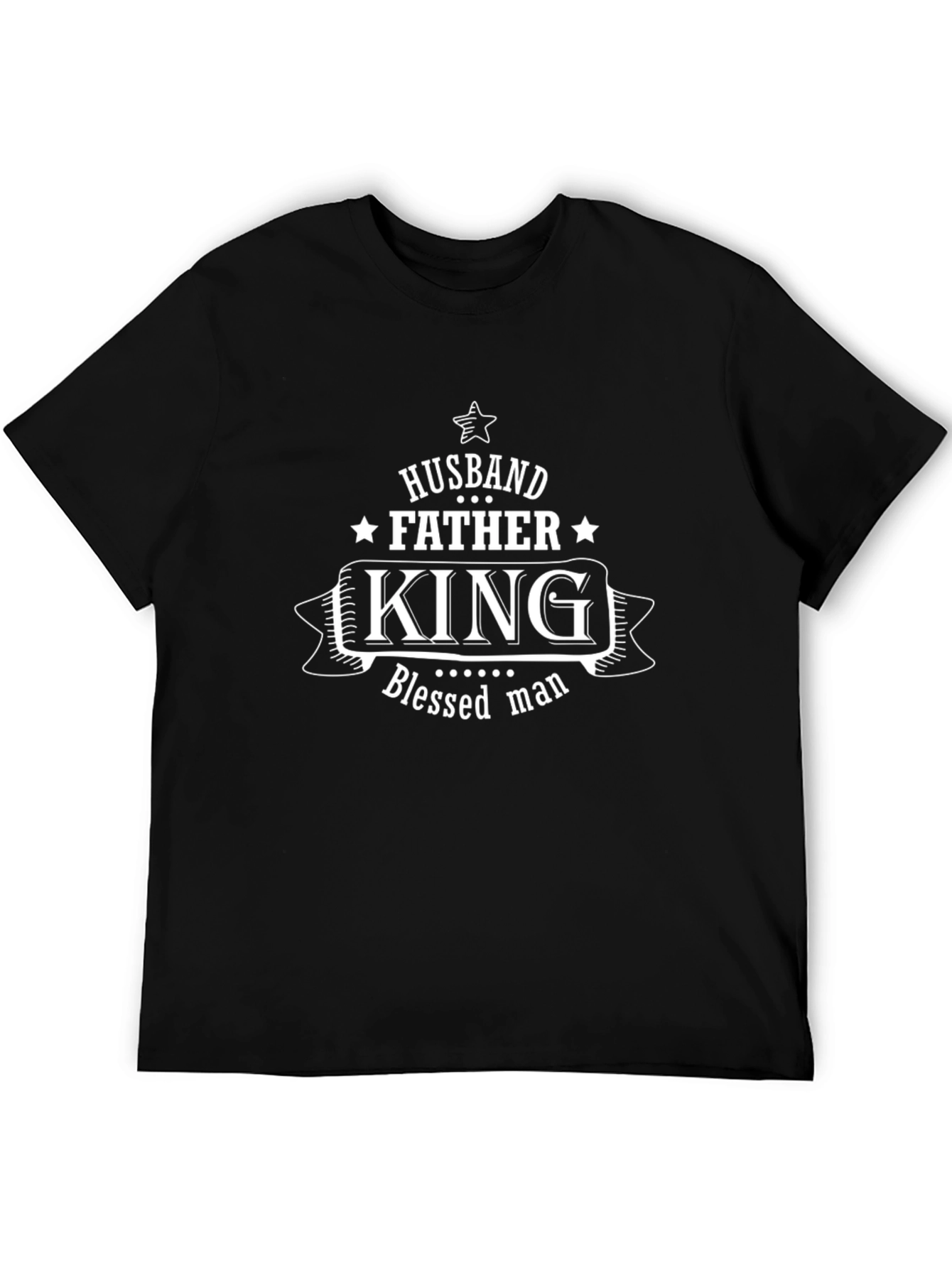 Black Husband Father King Blessed Man Graphic T-Shirt view 5