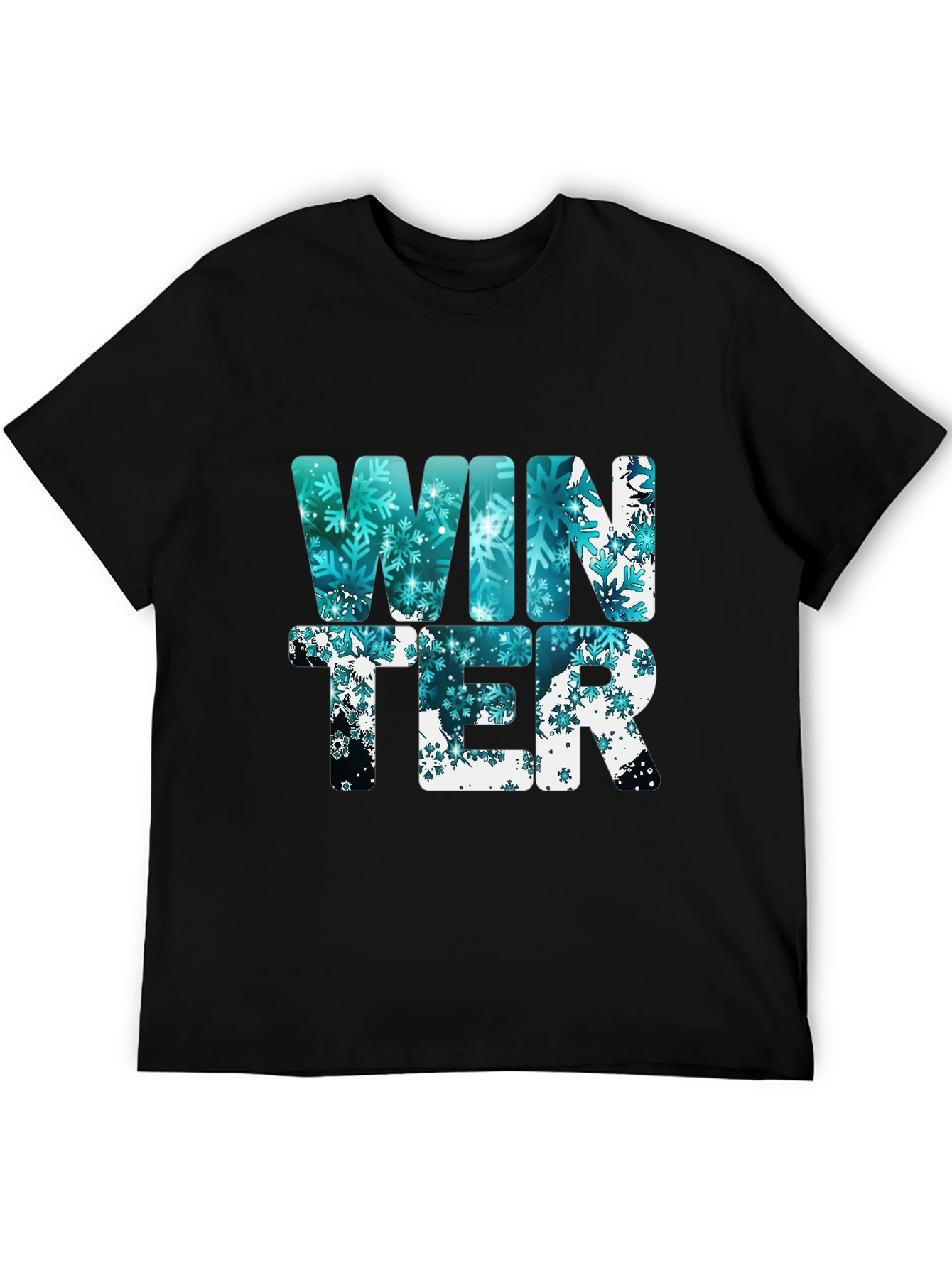 Winter Snowflake Graphic Tee - Black - 5