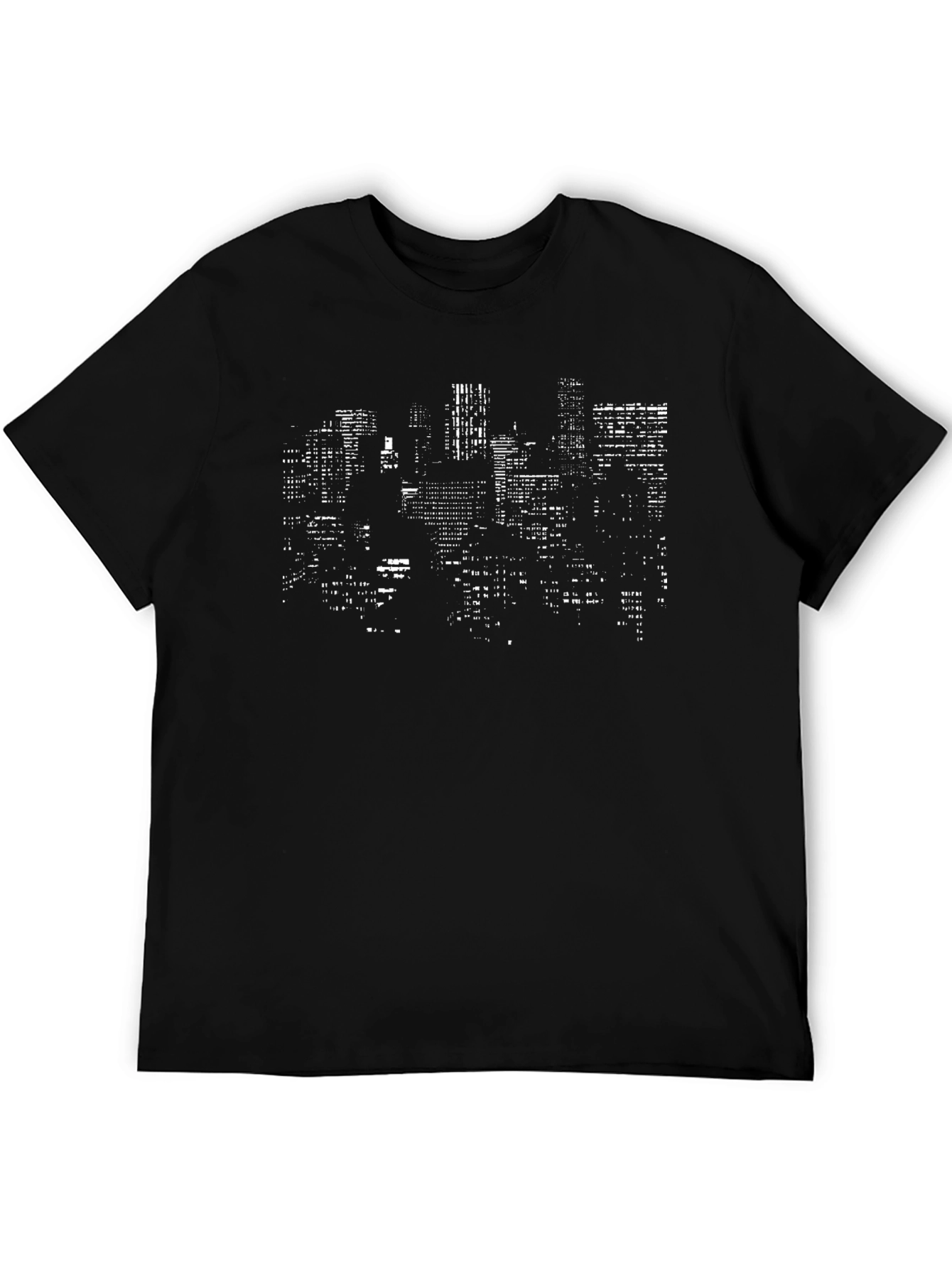 Black Cityscape Graphic Tee - Black Urban Style Shirt view 5