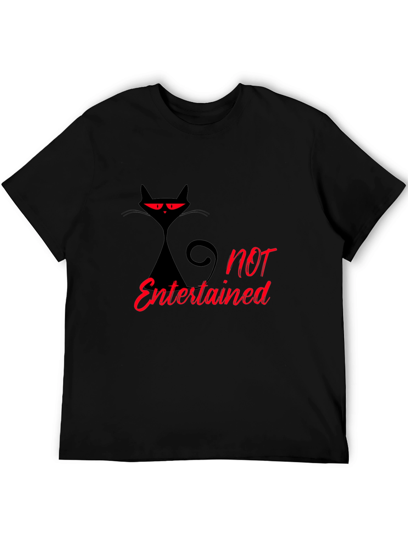 Black Not Entertained Black Cat Graphic T-Shirt view 5