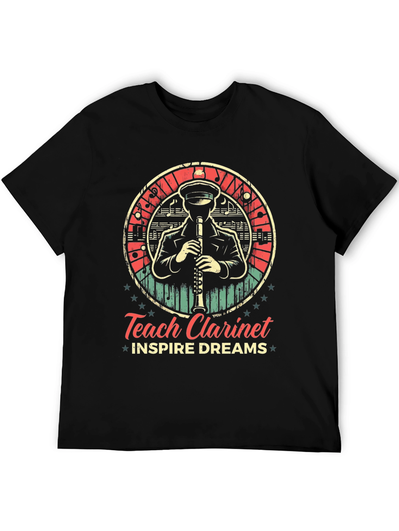 Black Teach Clarinet Inspire Dreams T-Shirt view 5