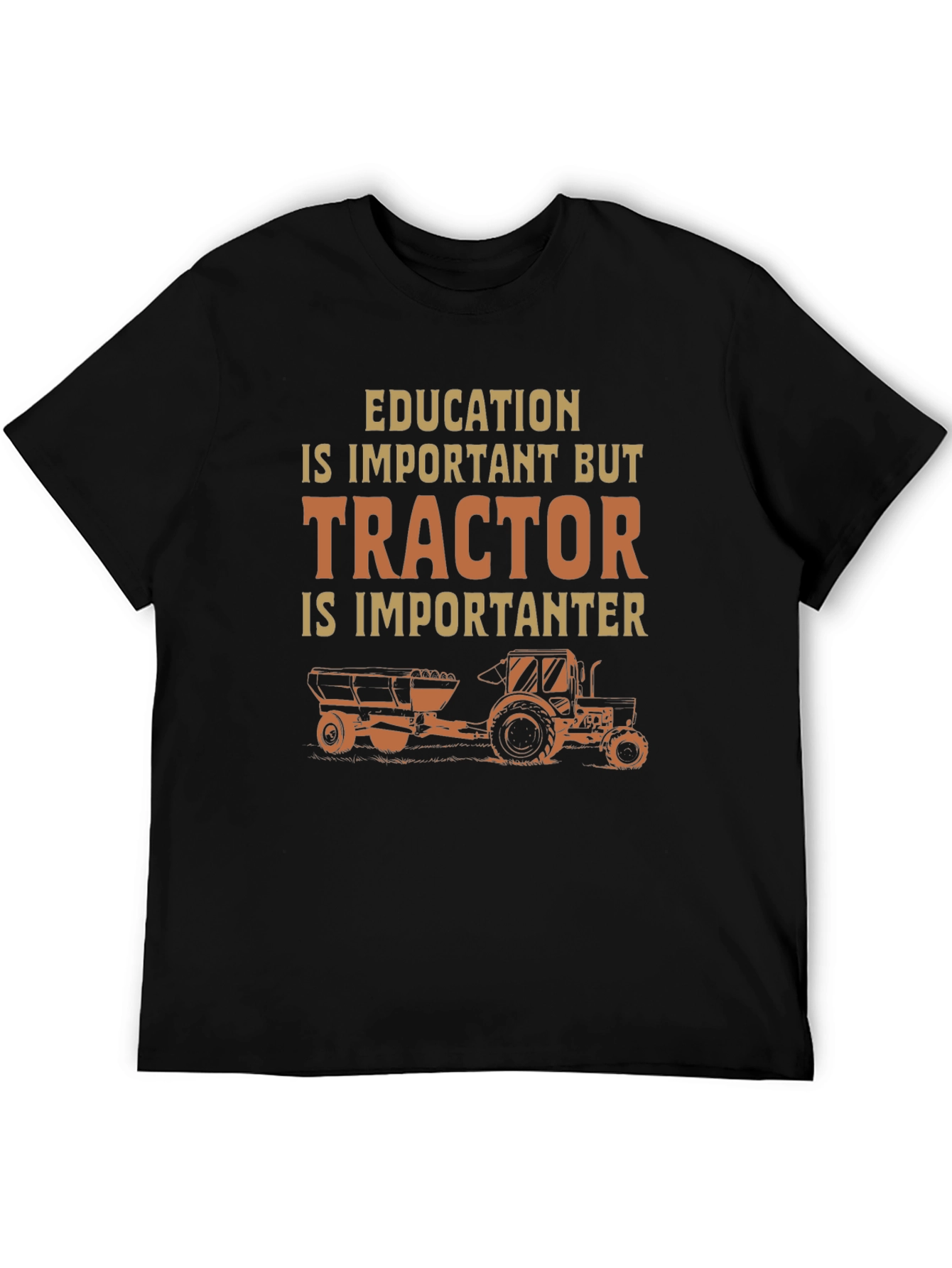 Black Education Tractor Humor T-Shirt view 5