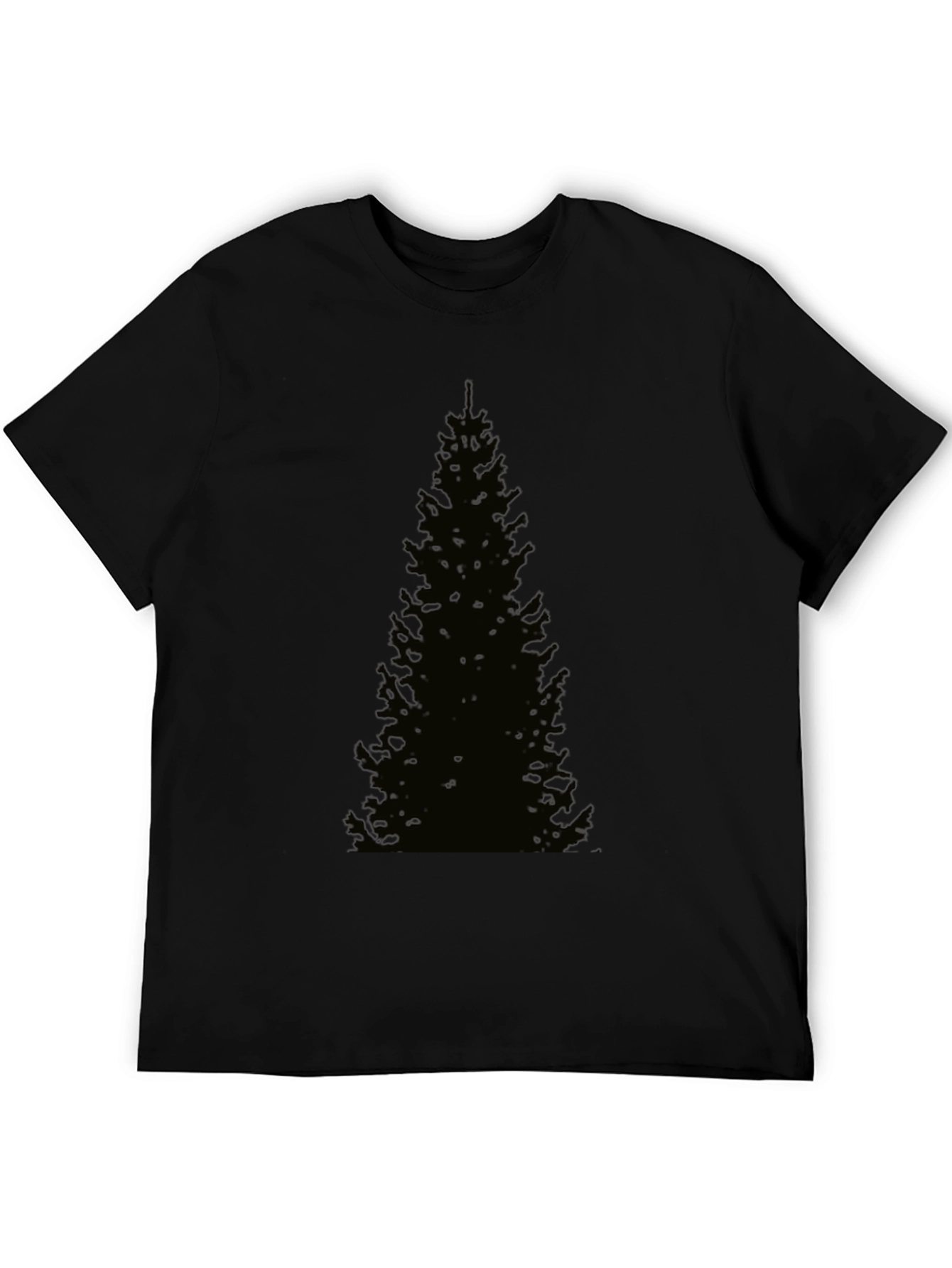 Black Men's Black Christmas Tree Graphic T-Shirt view 5