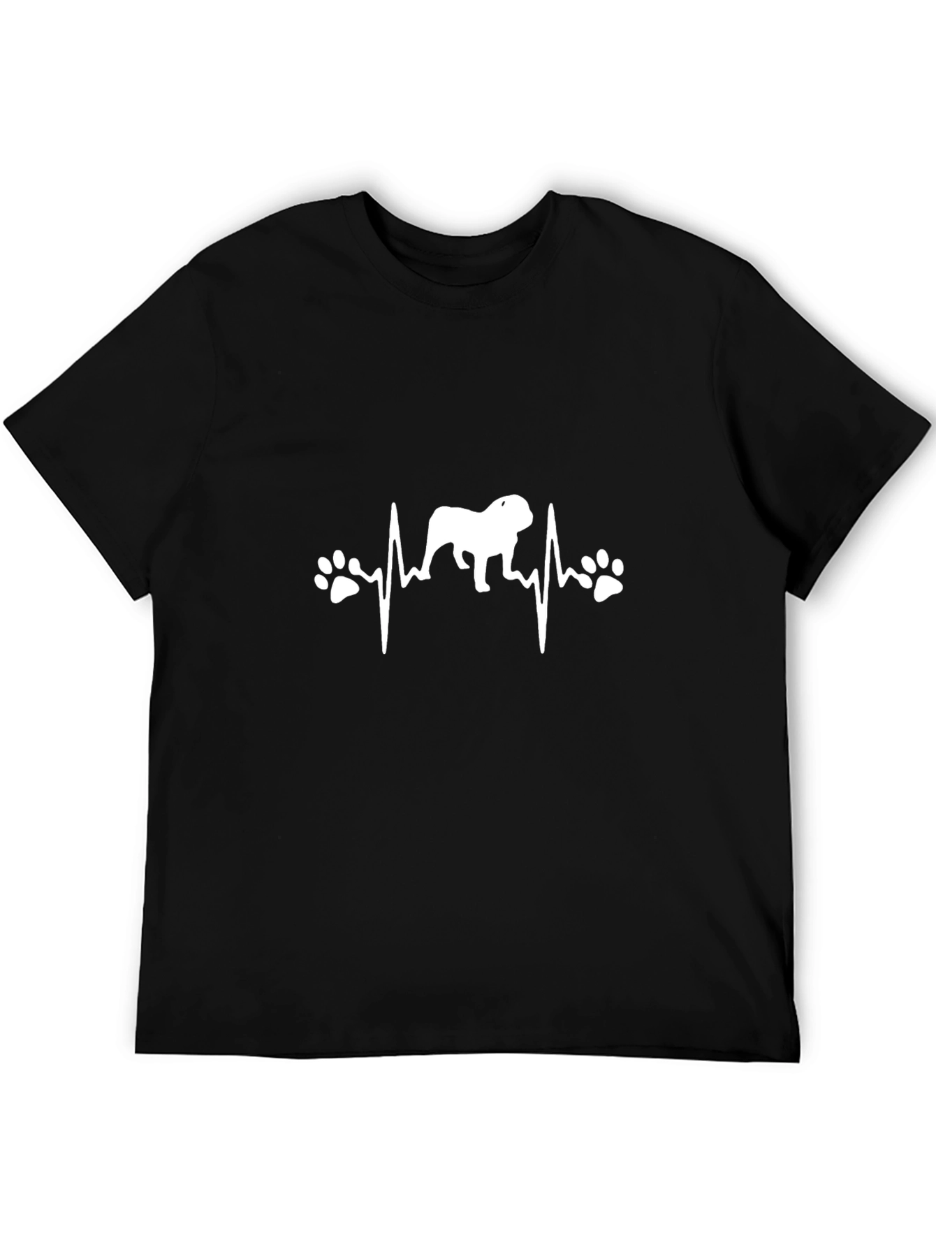 Black Bulldog Heartbeat T-Shirt - Dog Lover Tee view 5