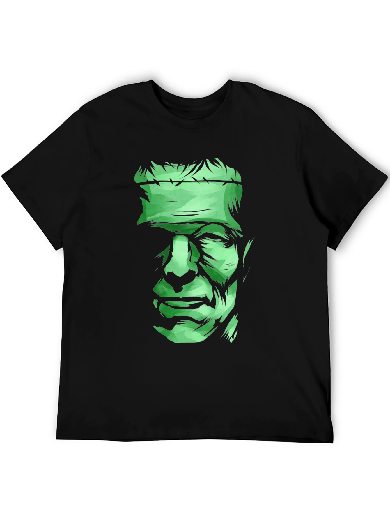 Black Frankenstein Graphic Tee - Men's Black Cotton T-Shirt view 5
