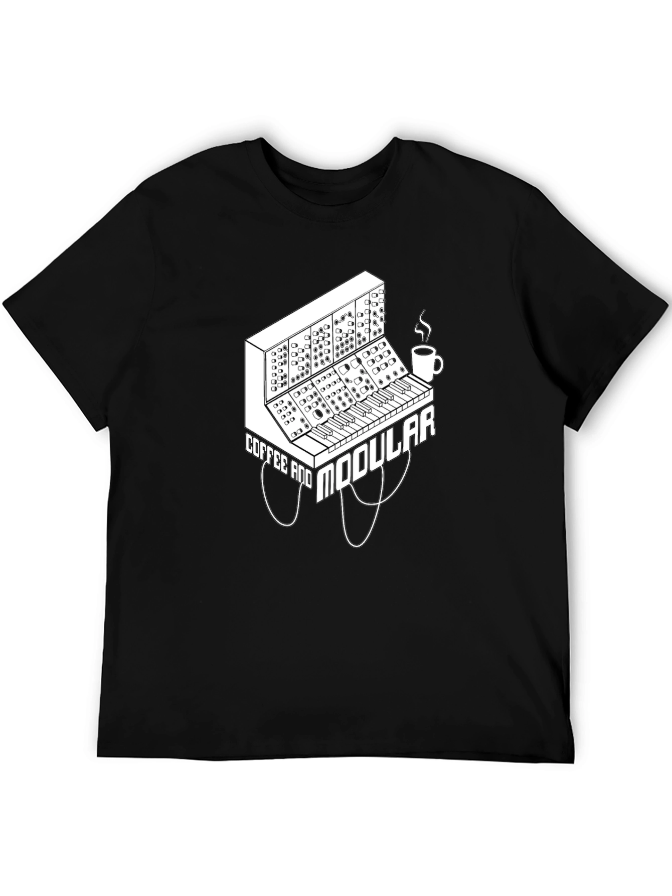 Black Coffee and Modular Synthesizer Black T-Shirt view 5