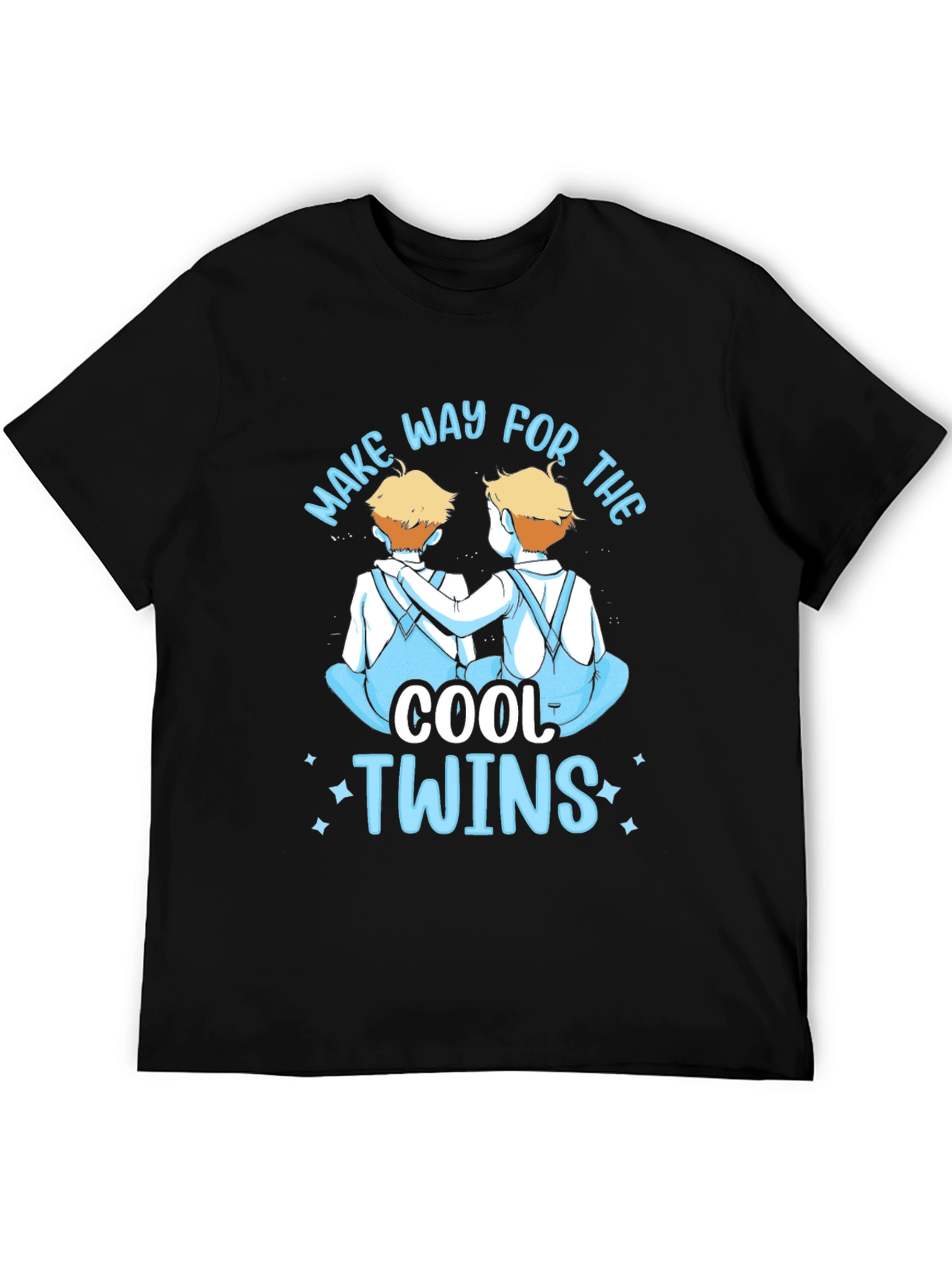 Black Cool Twins Graphic Tee - Black Unisex T-Shirt view 5