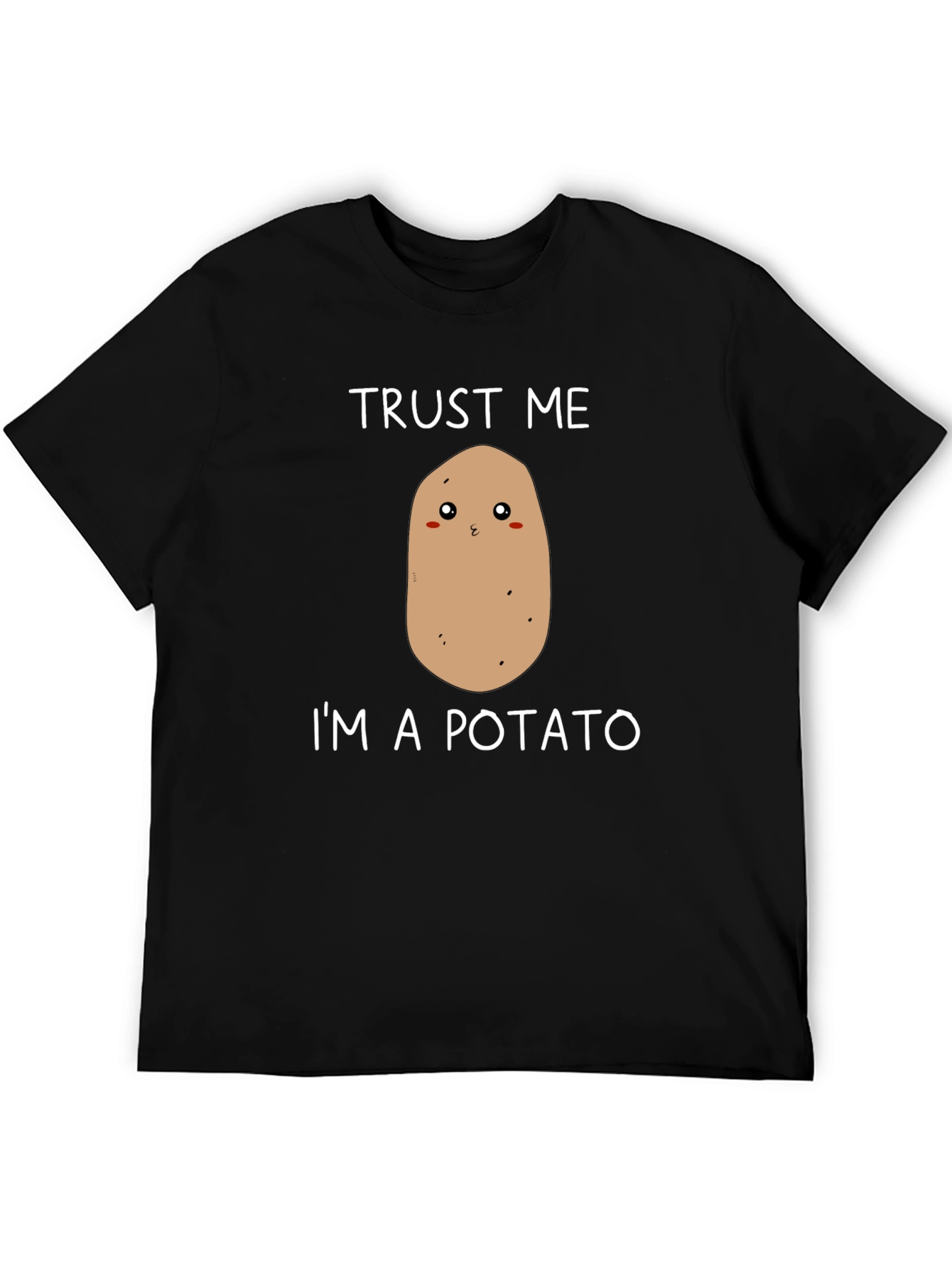 Black Trust Me I'm a Potato T-Shirt Funny Food Tee view 5