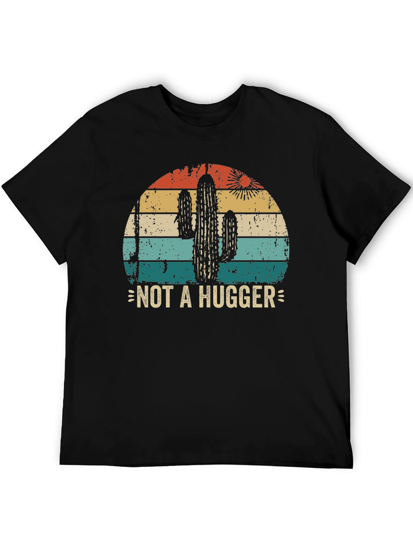 Black Not A Hugger Cactus Graphic Tee view 5