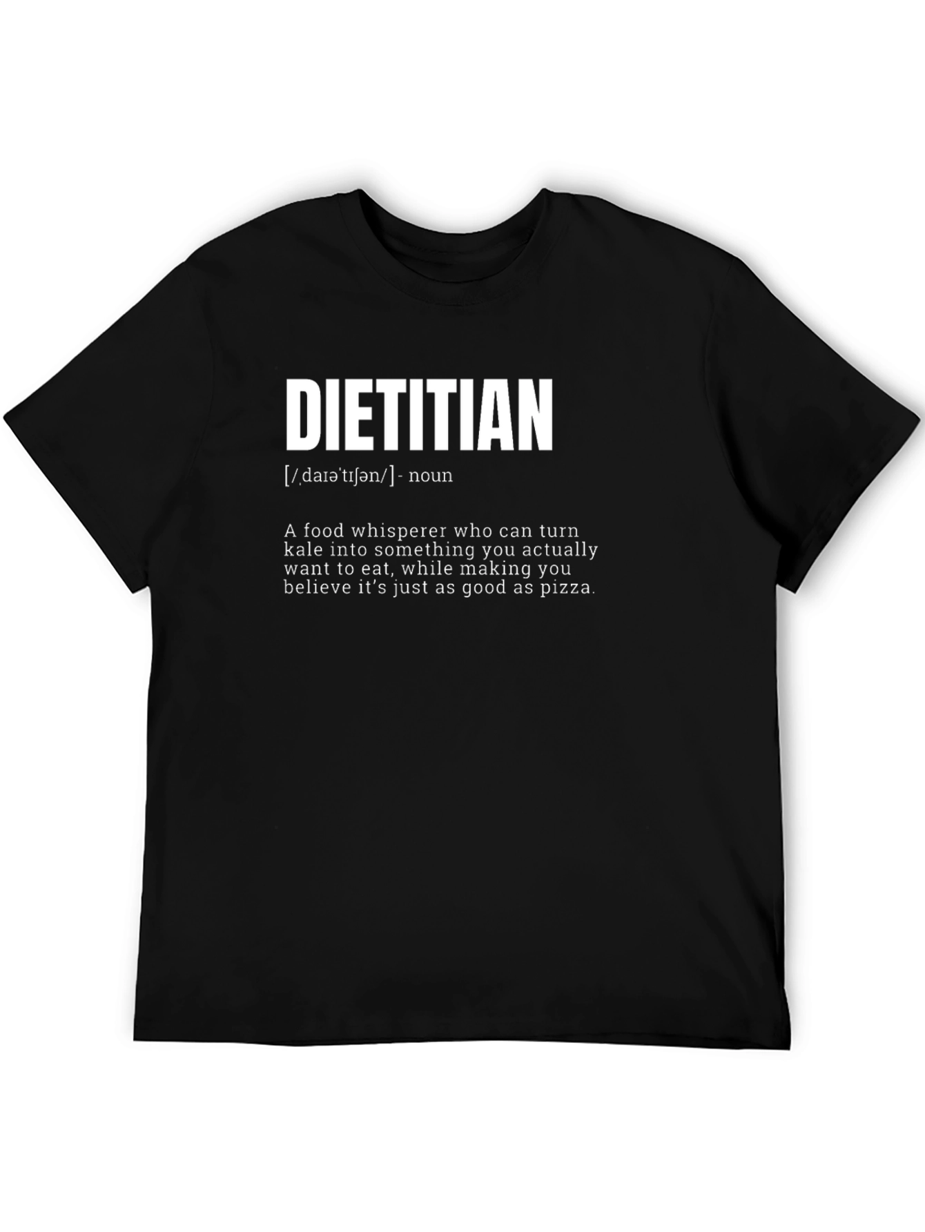 Black Dietitian Definition T-Shirt - Food Whisperer Tee view 5