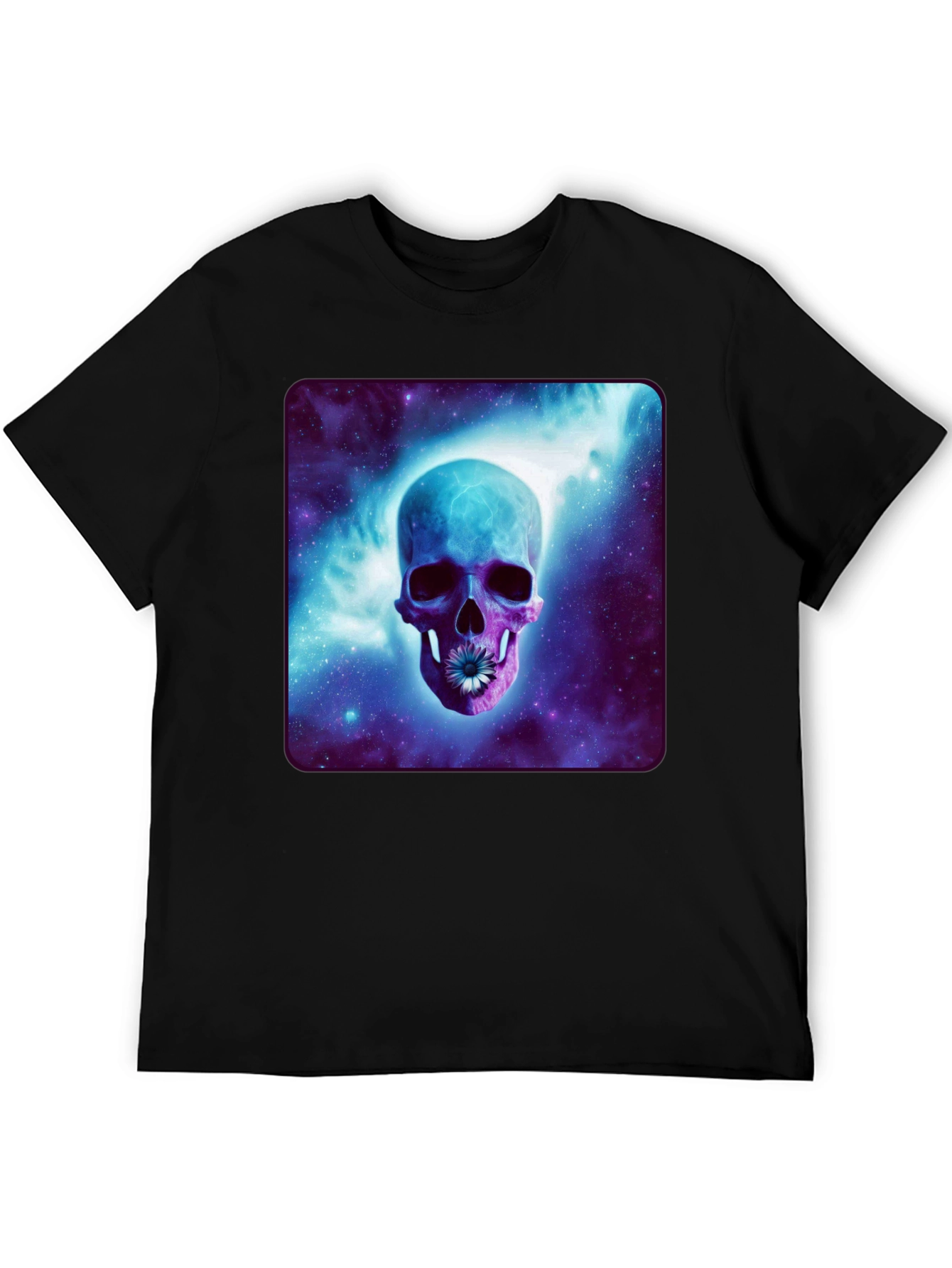 Black Skull Galaxy T-Shirt - Cosmic Design view 5
