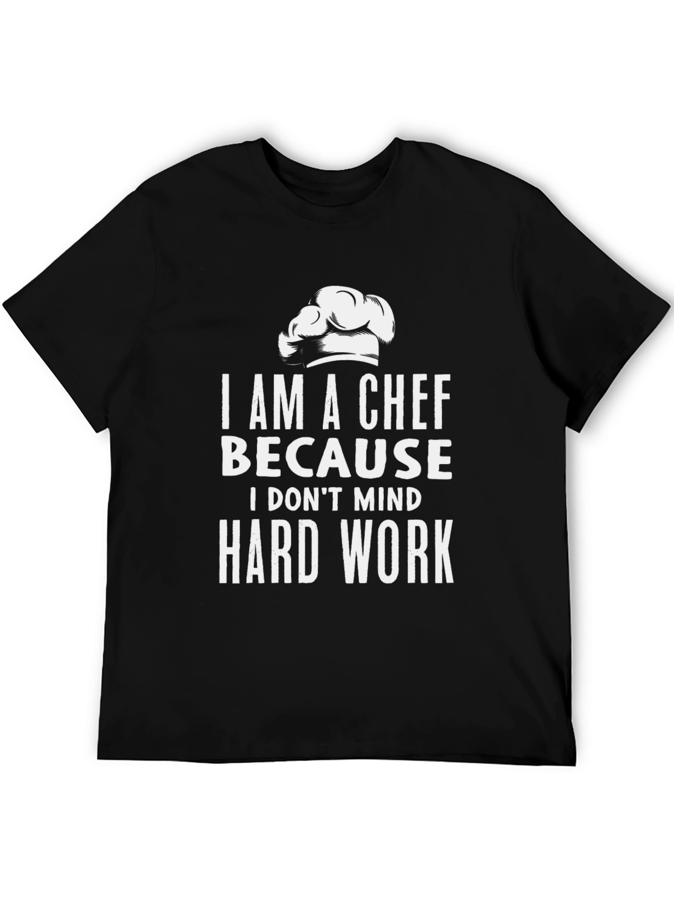 Black Chef Hard Work Black T-Shirt view 5