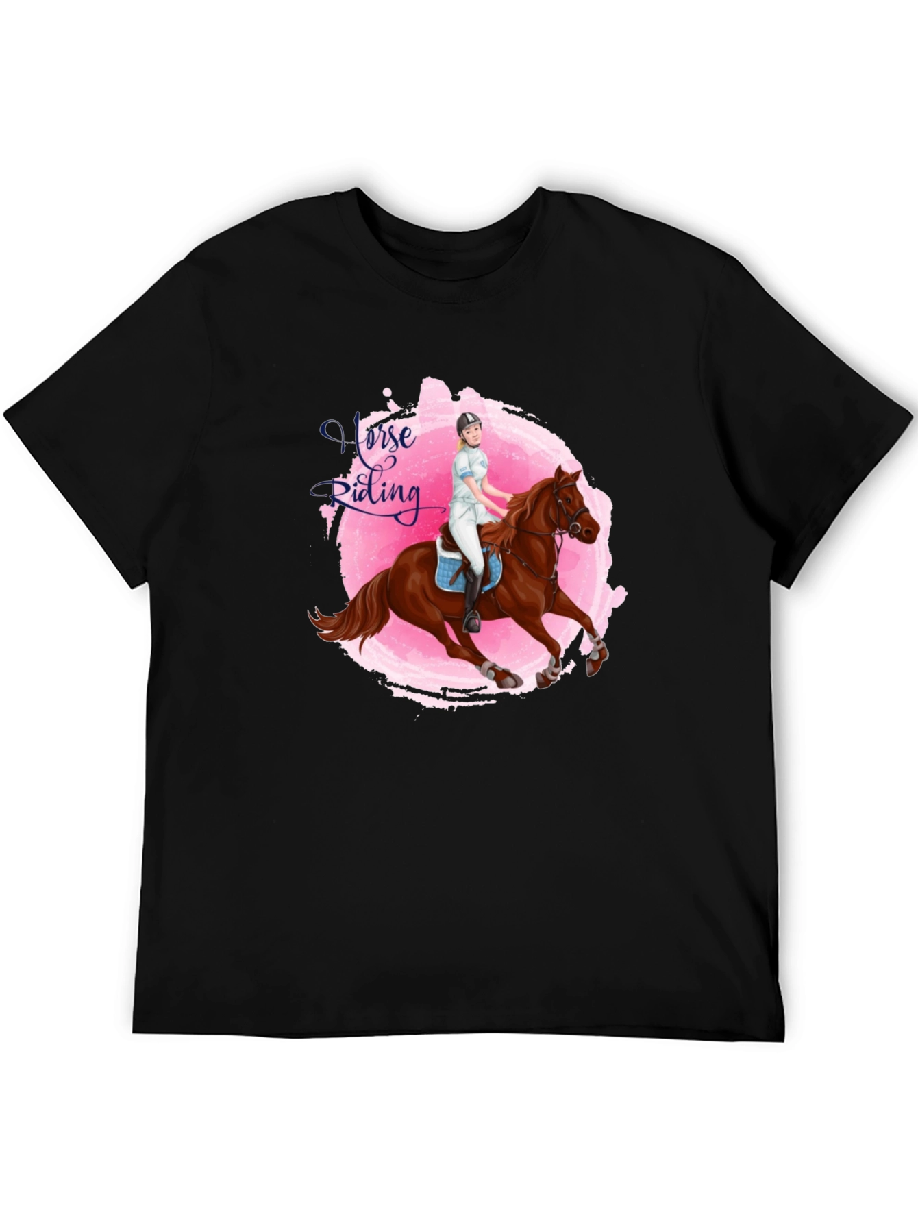 Black Horse Riding Graphic Tee - Equestrian Style view 5