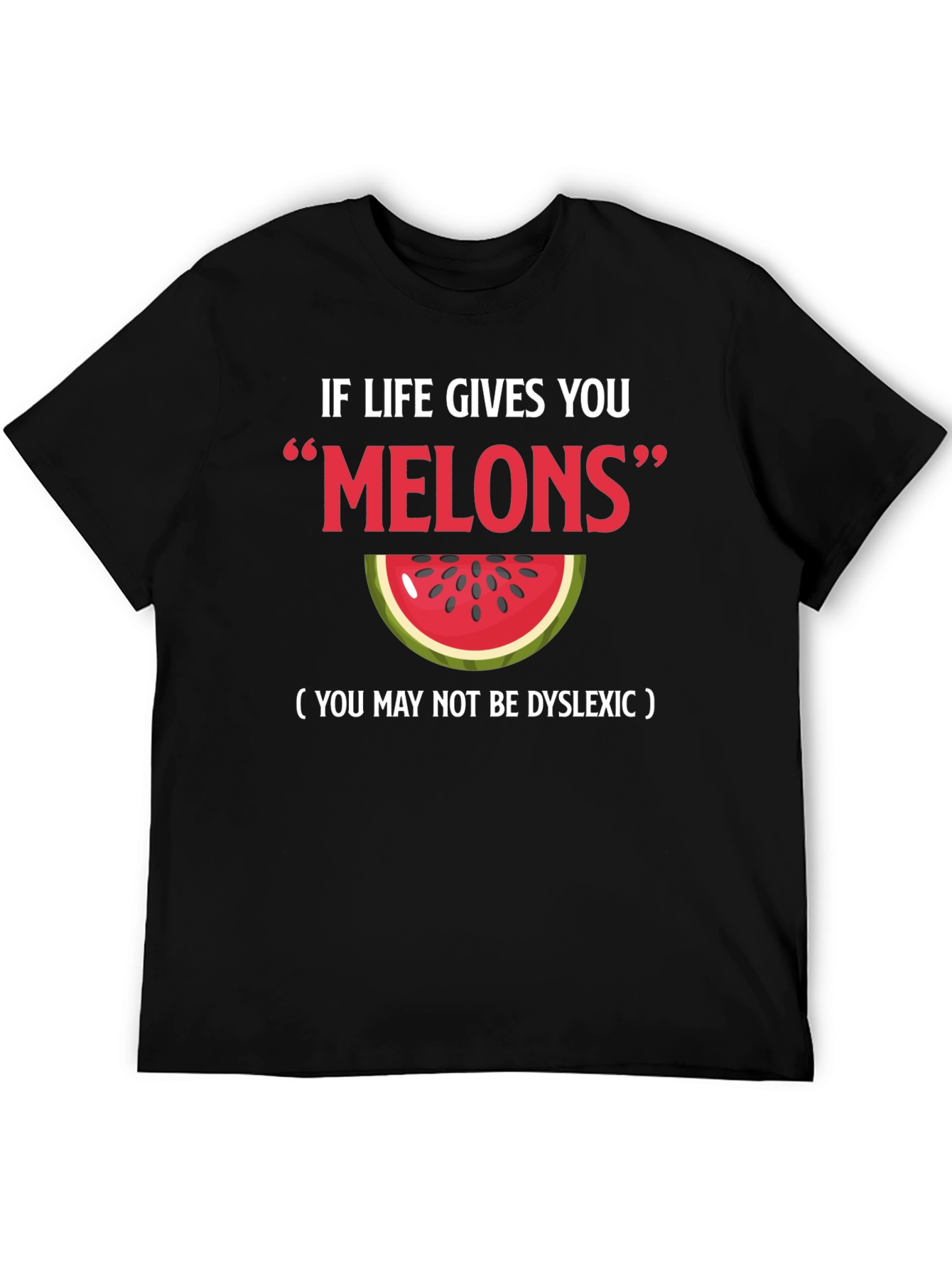 Funny "Melons" Dyslexia Watermelon Graphic Tee - 5