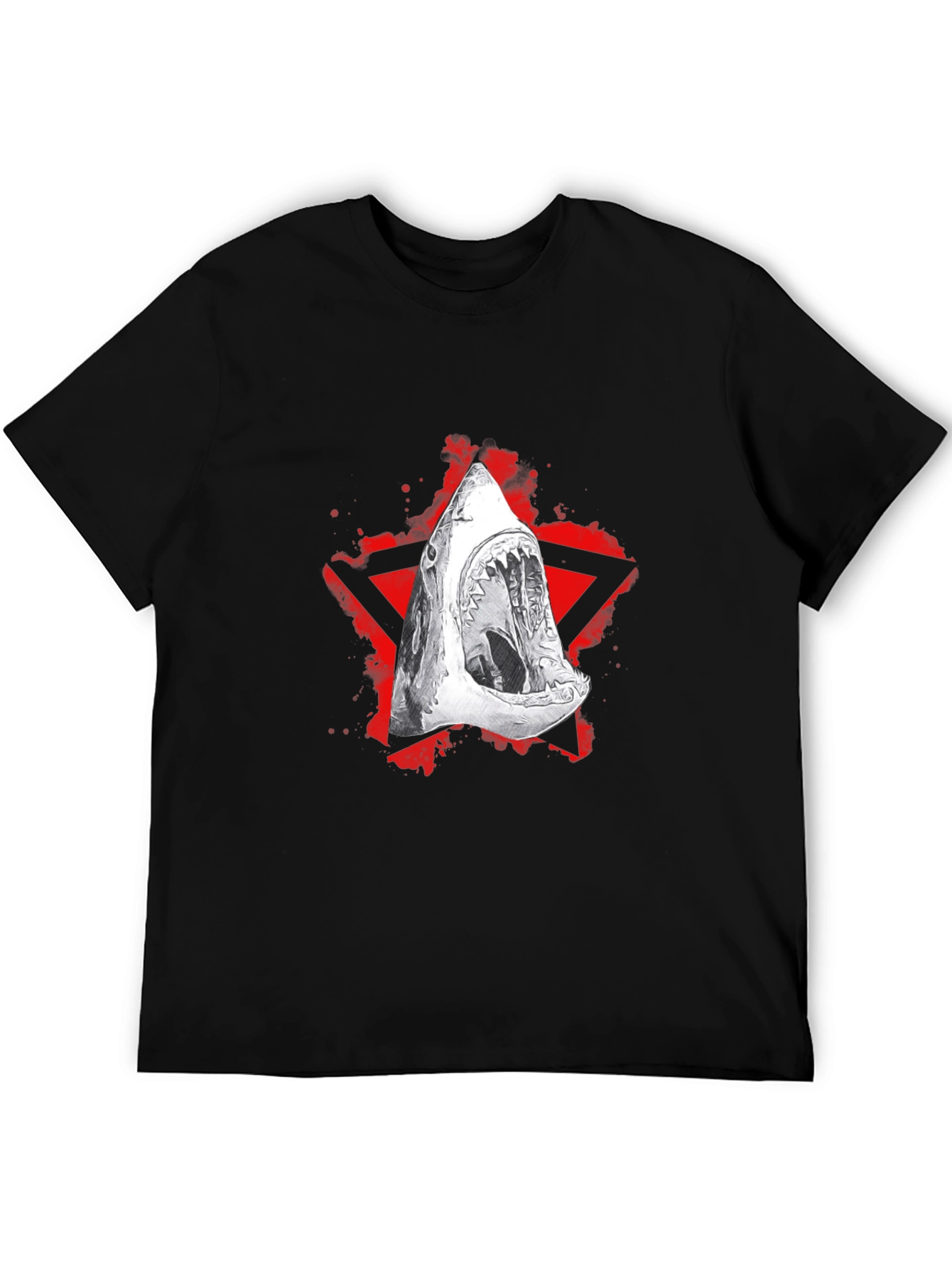 Black Shark Graphic Black T-Shirt - Edgy Streetwear view 5