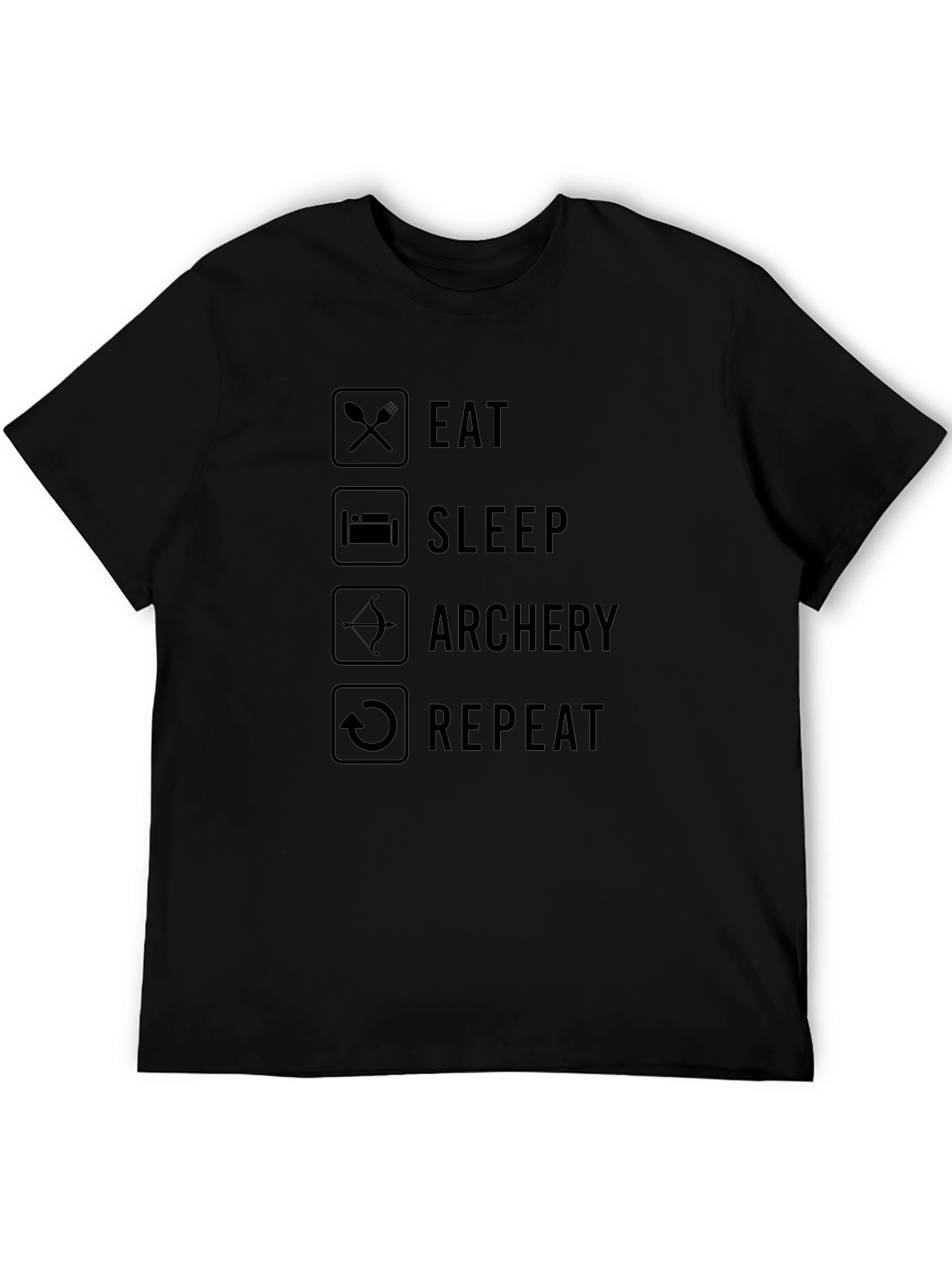 Black Eat Sleep Archery Repeat T-Shirt view 5