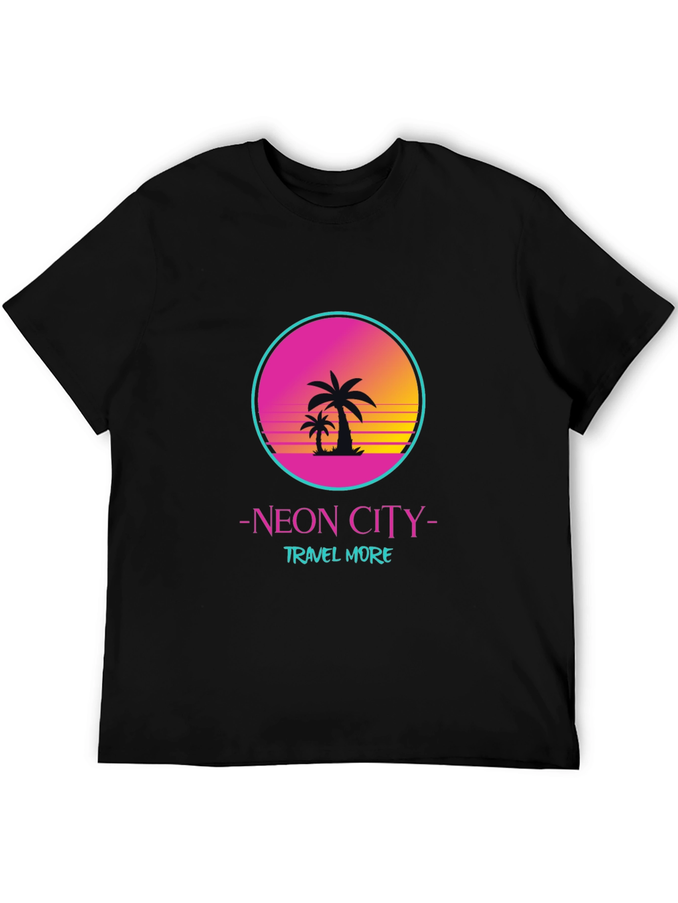 Black Neon City Travel T-Shirt view 5